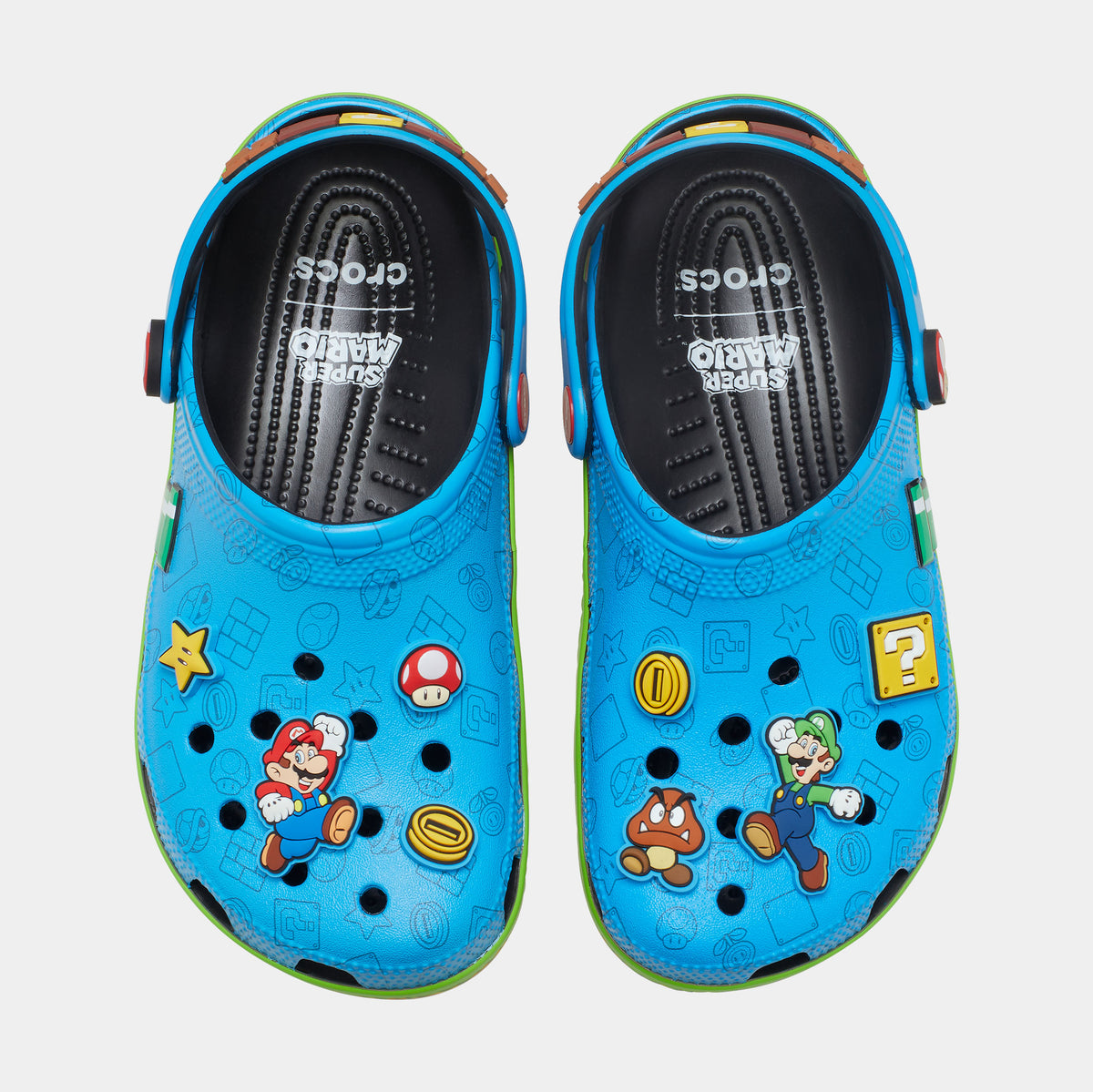 Crocs Super Mario Classic Clog Mens Sandals Blue Green Free