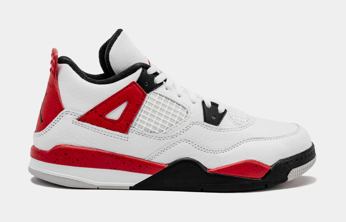 women's jordan 4 red and white