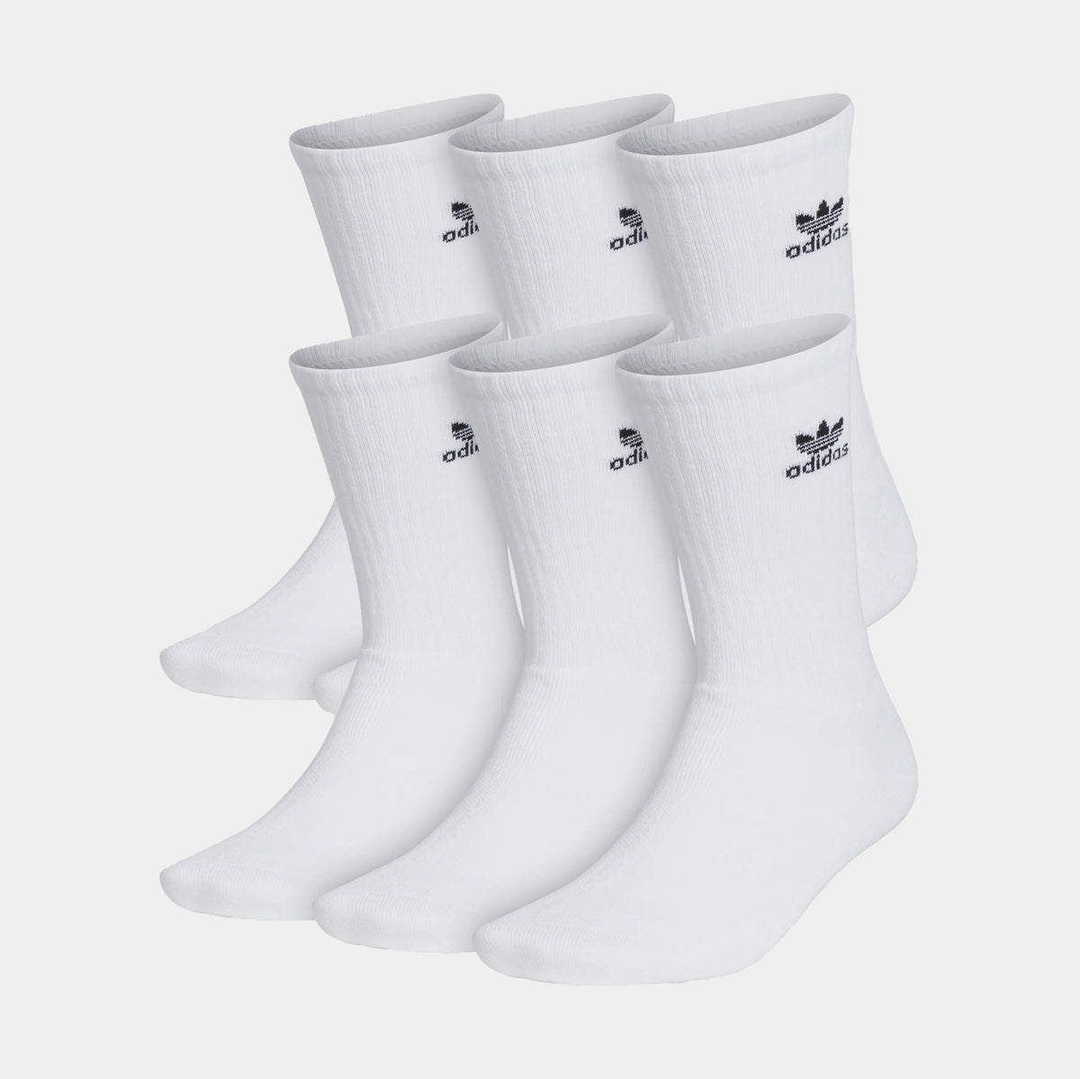 adidas Trefoil 6pack Crew Mens Socks White CI9853 Shoe Palace