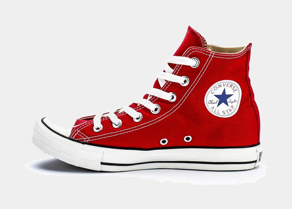 Converse Chuck Taylor All Star Colors High Solid Canvas Lifestyle Shoe Red White M9621 –