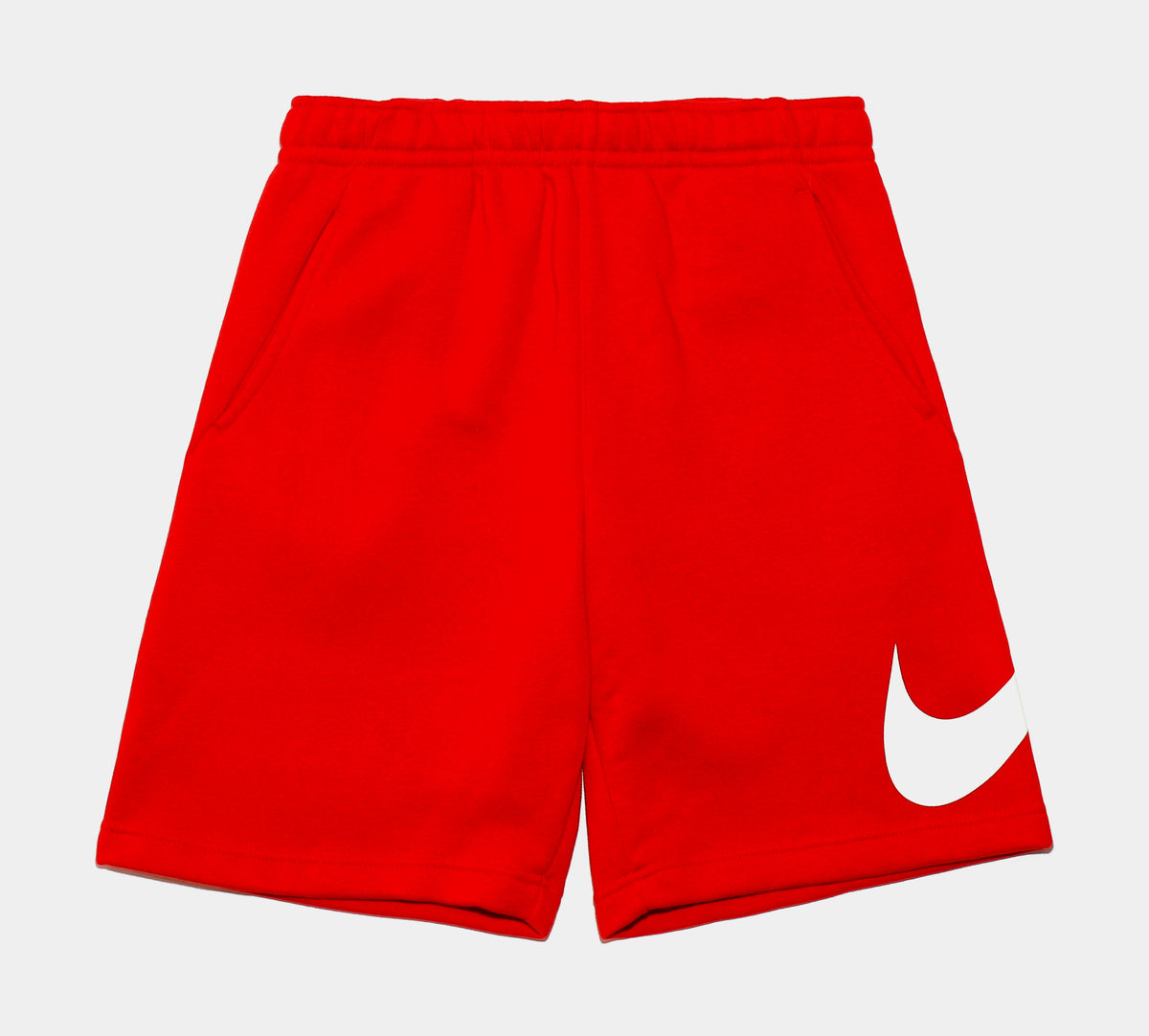 mens red nike fleece shorts