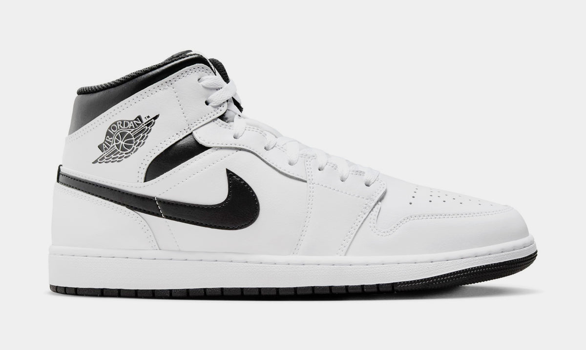 Jordan Air Jordan 1 Mid Mens Basketball Shoes White Black DQ8426