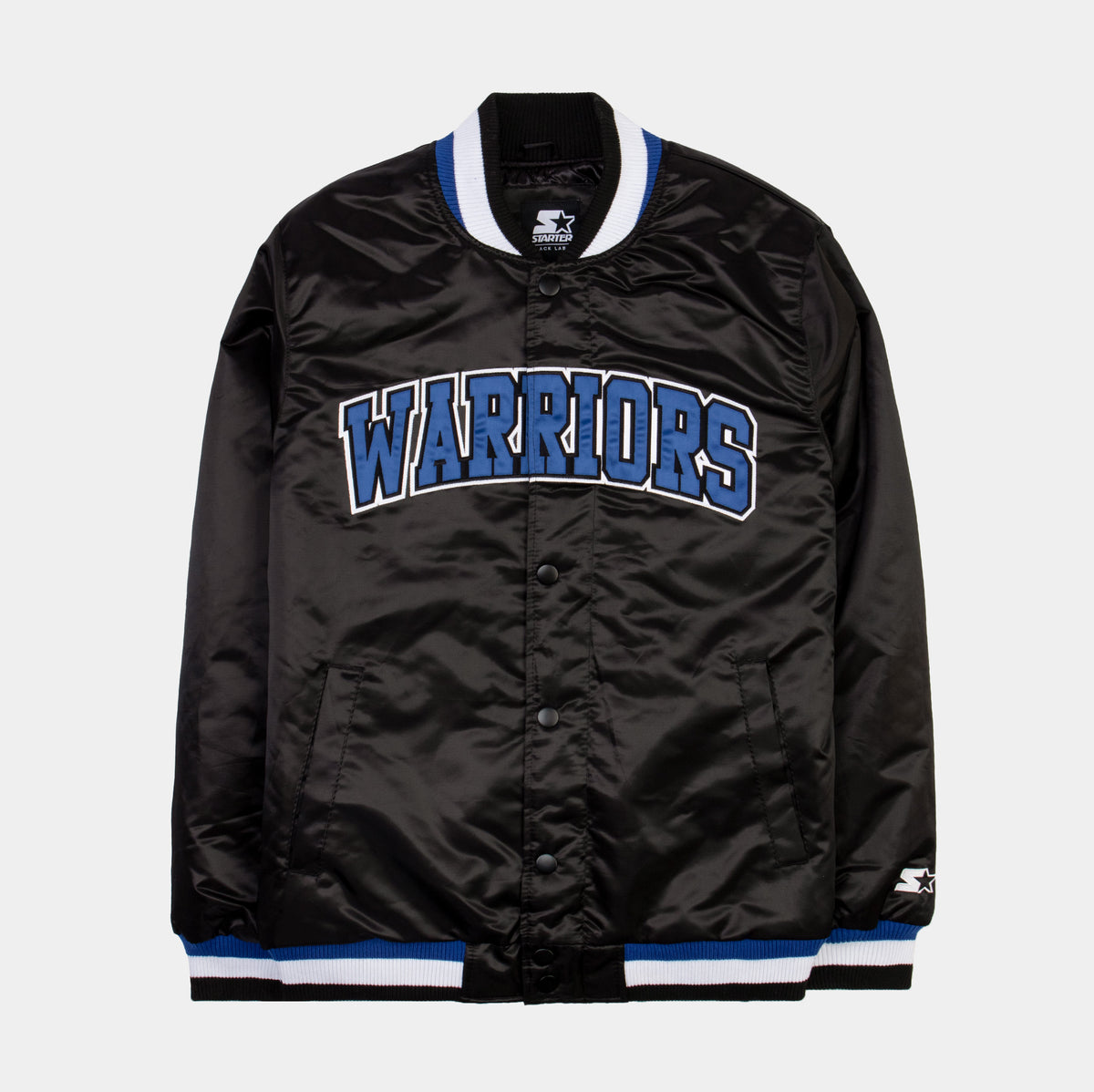 GIII/STARTER Shoe Palace Exclusive Golden State Warriors Varsity Mens Jacket (Blue/Black)