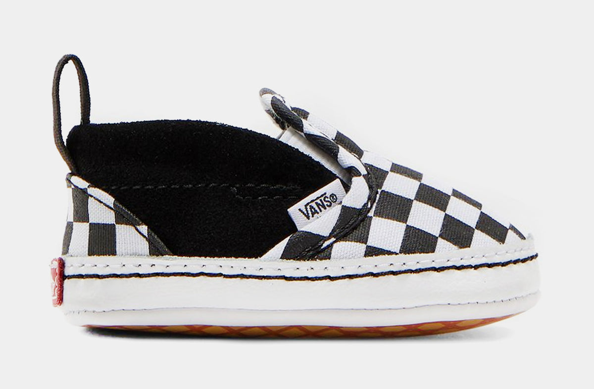 Vans Slip On V Crib Infant Skate Shoes Black White XSLFB7 – Shoe