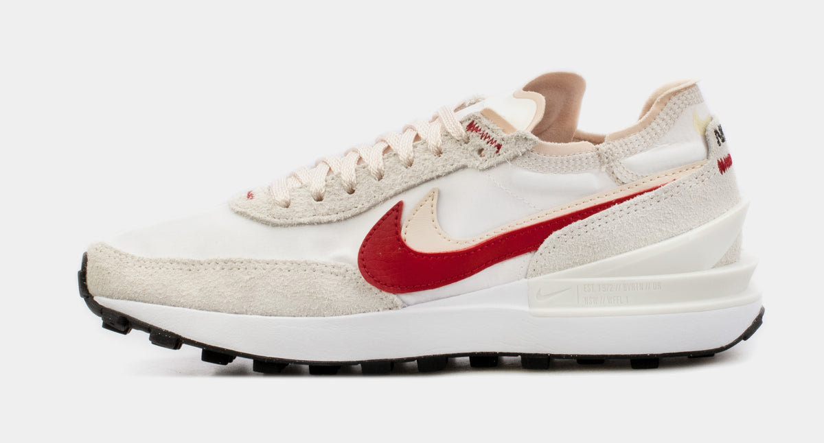 white nike red swoosh high tops