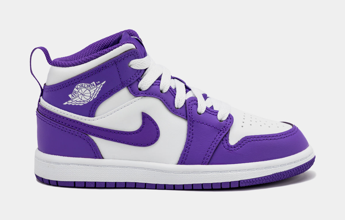 Jordan Air Jordan 1 Retro Mid Purple Venom Preschool Lifestyle Shoes Purple DQ8424-511 â Shoe Palace
