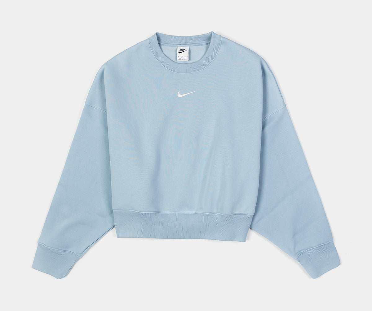 Nike NSW Phoenix Fleece Oversized Womens Crewneck Blue White