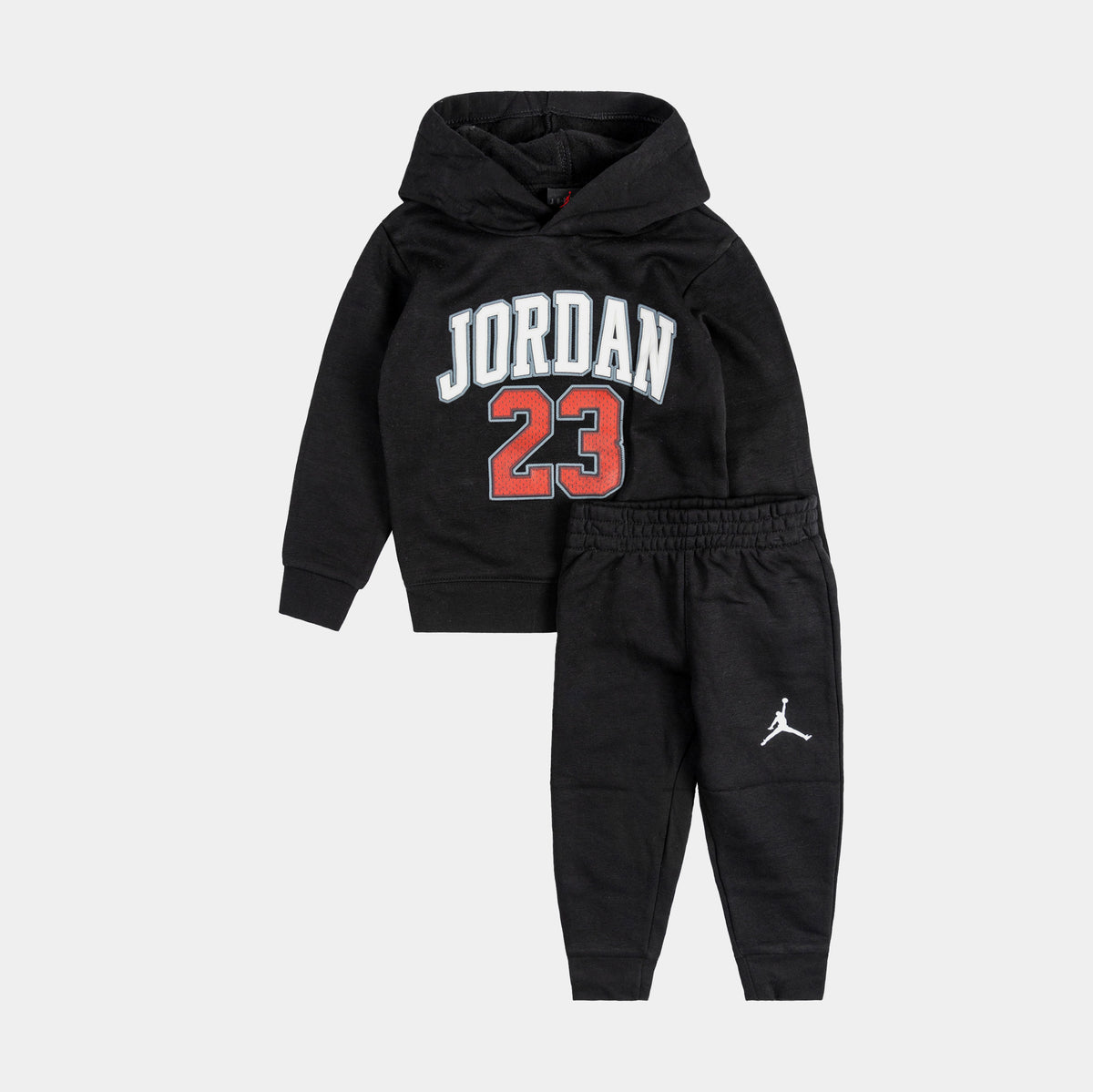 Jordan Jersey 23 Pullover and Jogger Preschool Set Black Red