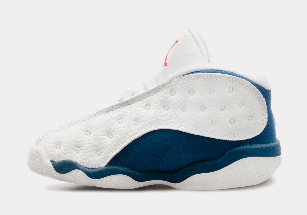 jordan 13 low blue and white