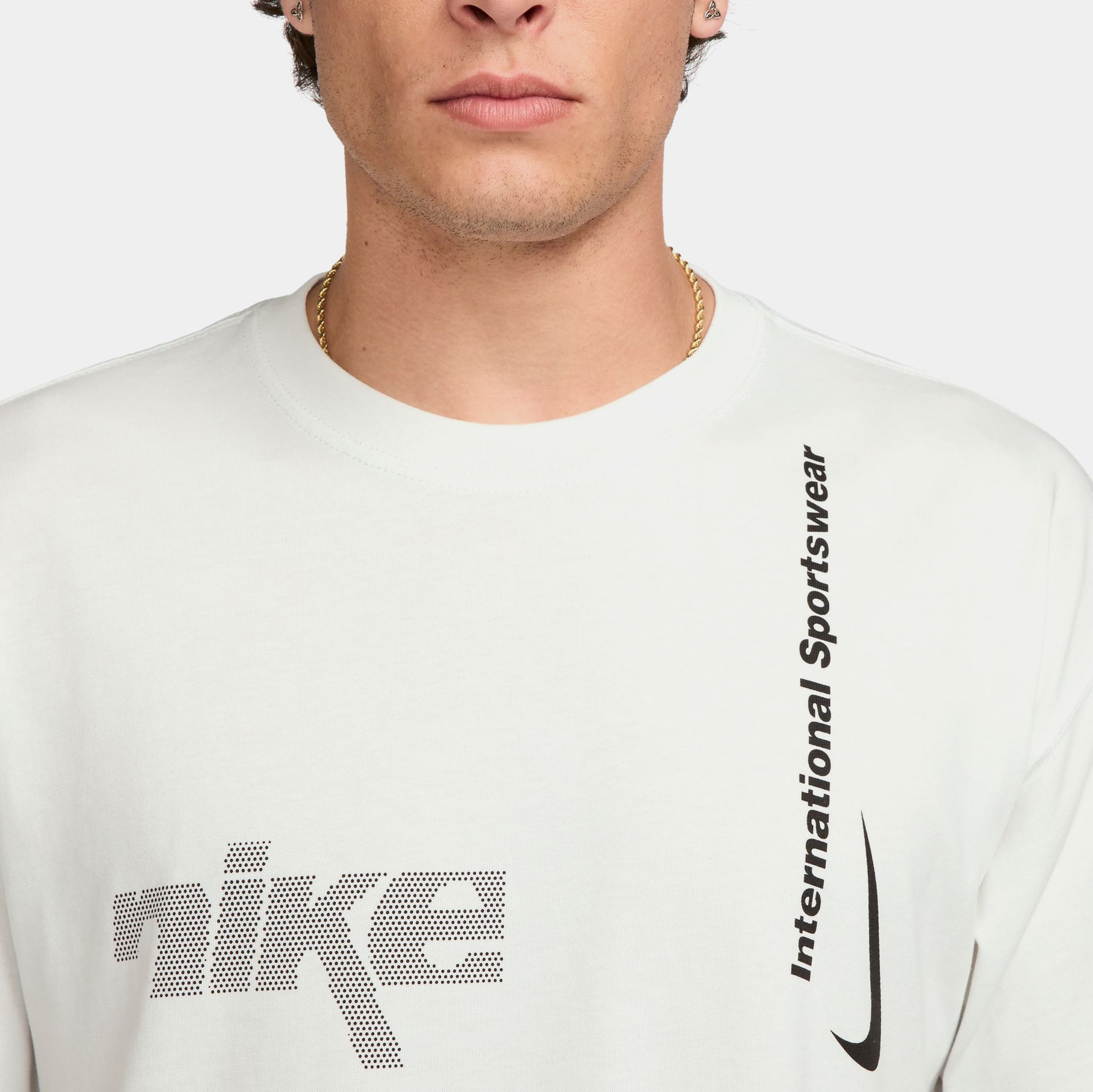 Nike NSW Max 90 Swoosh Mens Short Sleeve Shirt White Black HQ9262