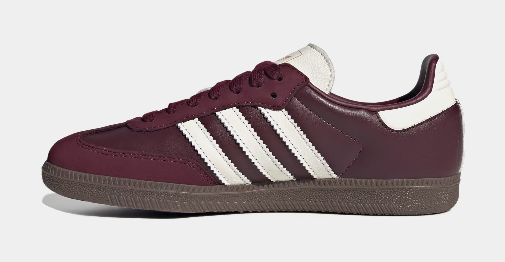 adidas Samba OG Womens Lifestyle Shoes Maroon Off White Gum JR8844