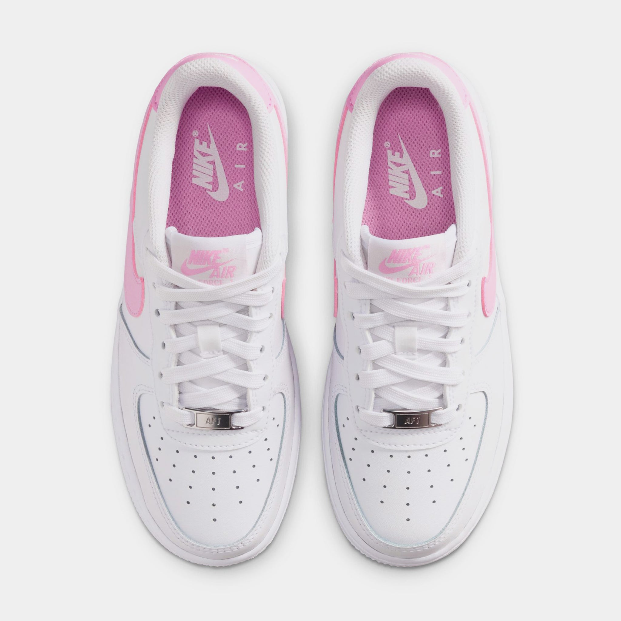 Nike Air Force 1 Low Preschool Lifestyle Shoes White Pink Rise 