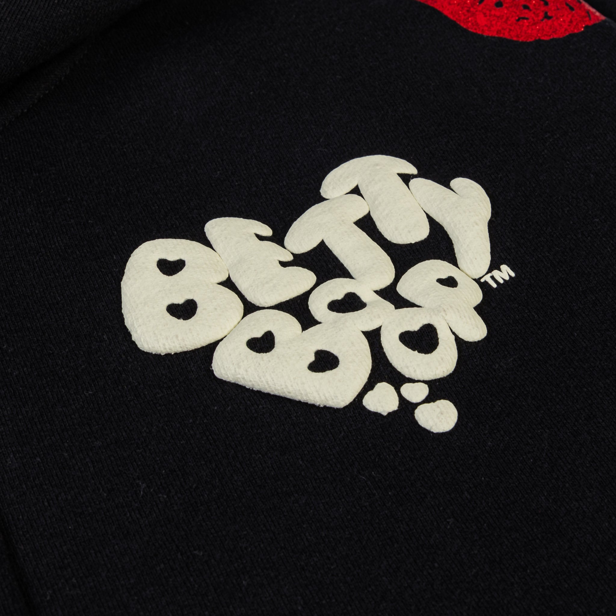 SP x Betty Boop Kisses Zip Up Womens Hoodie Cream Red BBPWMZH102