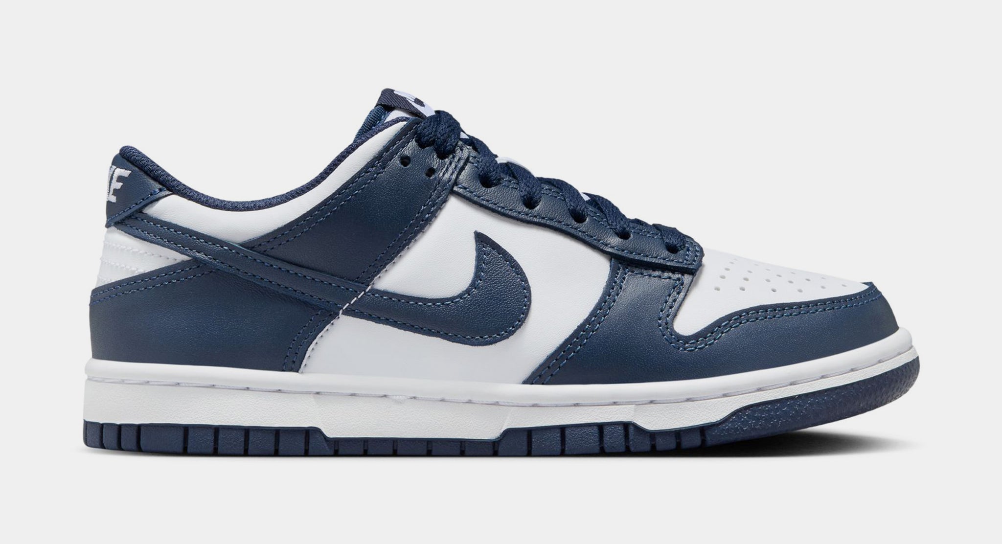 Nike Dunk Low Grade School Basketball Shoes White White Midnight