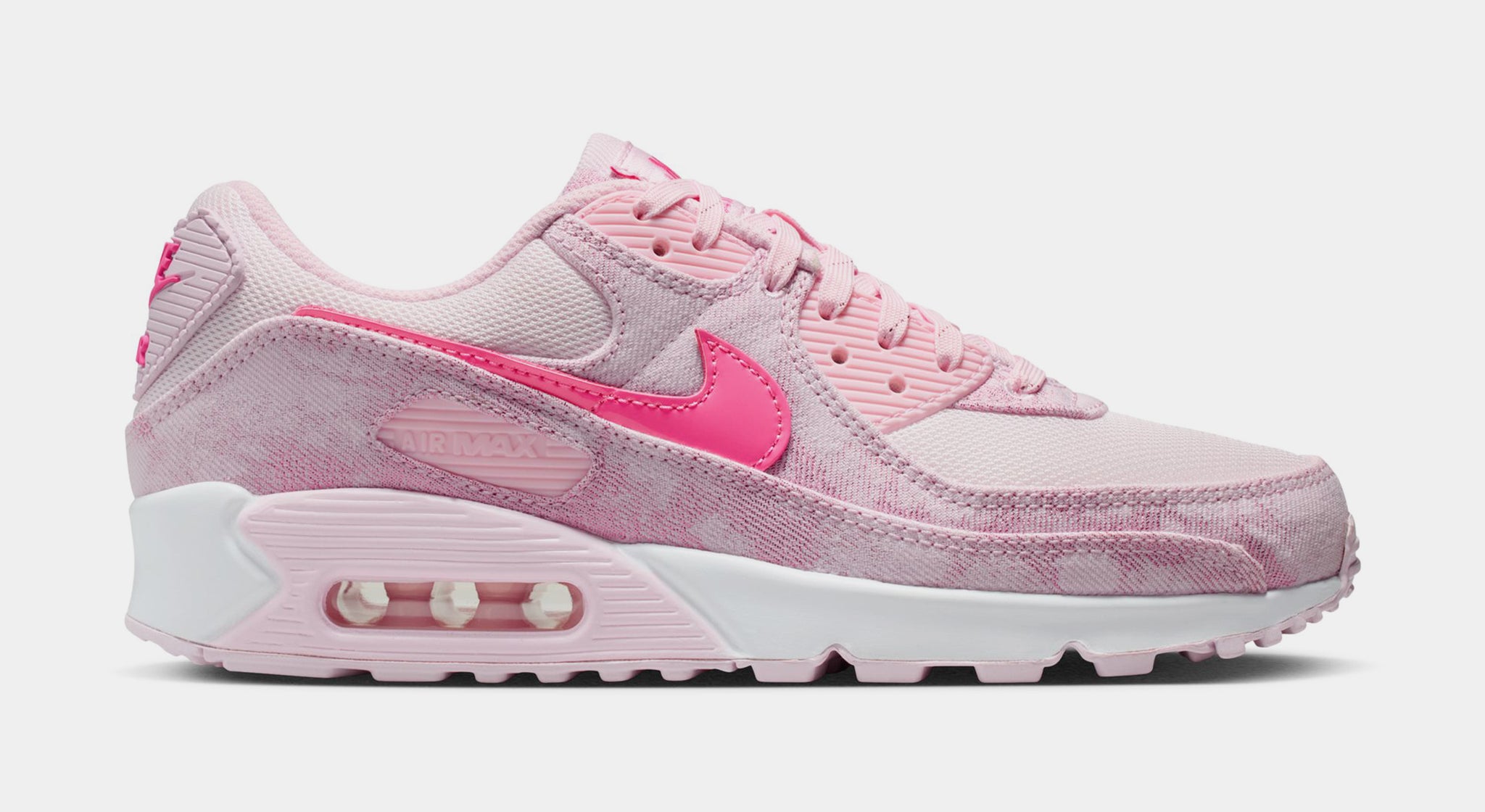Nike Air Max 90 Denim Womens Running Shoes Pink Foam Pinksicle