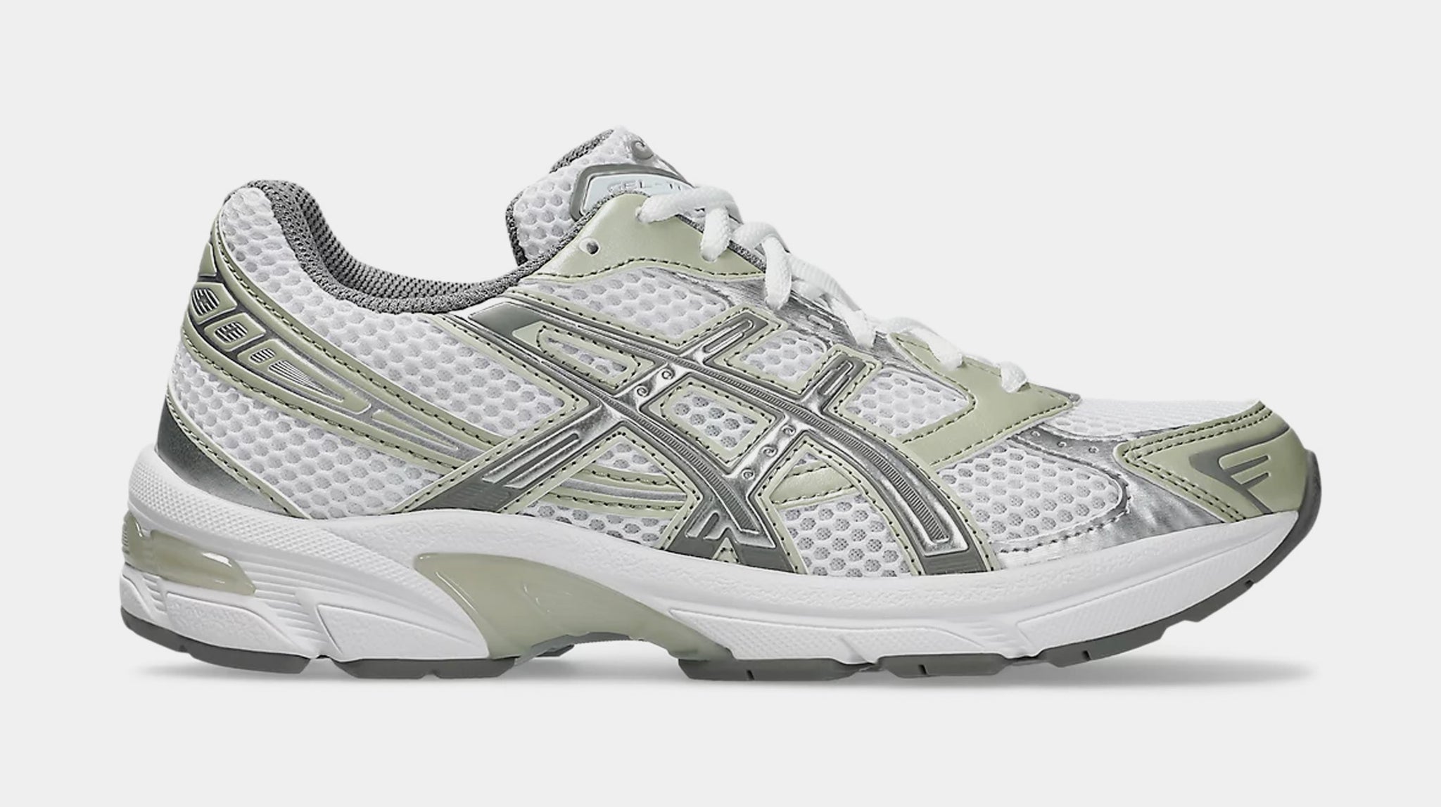ASICS Gel 1130 Womens Running Shoes White Dried Leaf Green