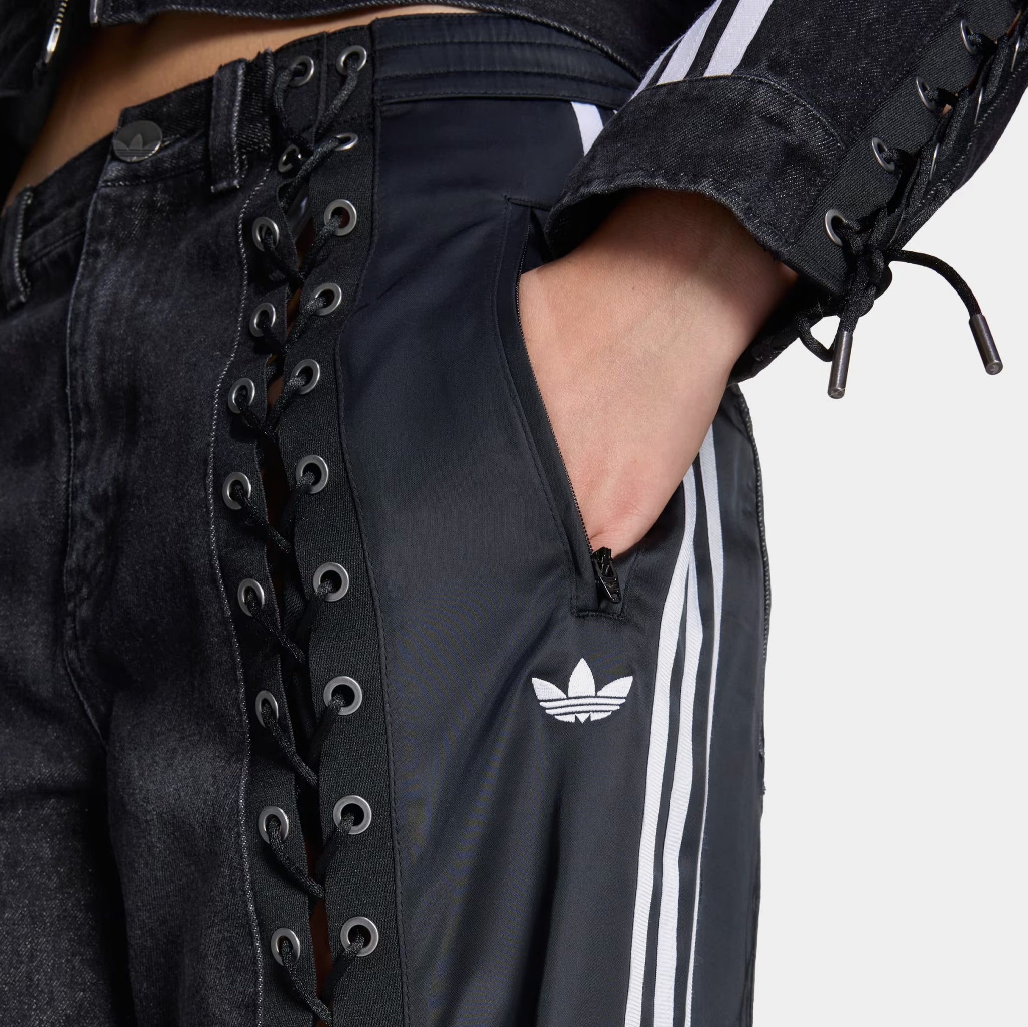 adidas Originals Denim Firebird Lacing Womens Pants Black KS3878