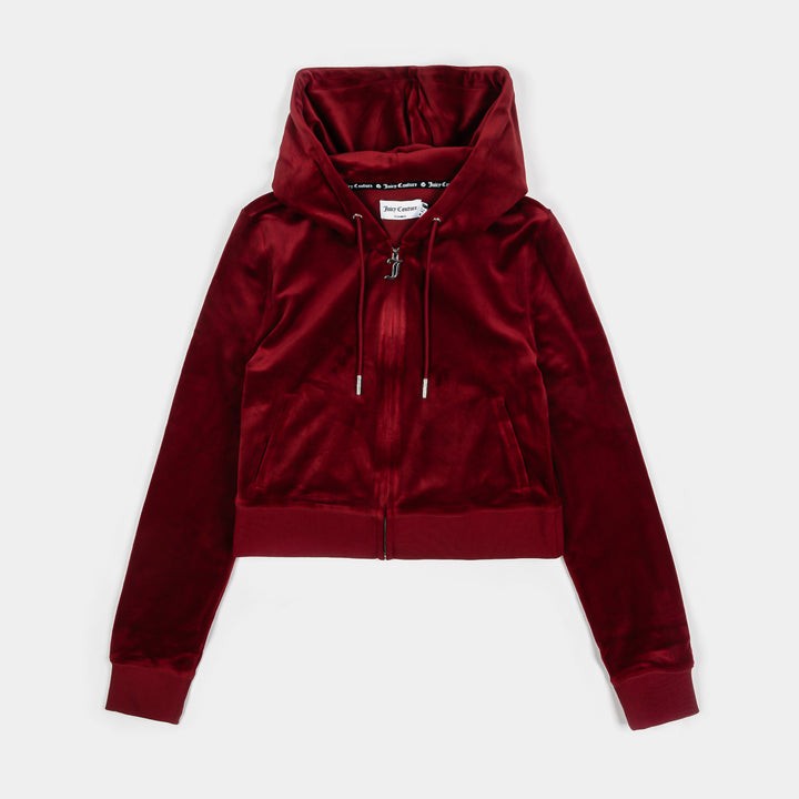 Juicy Couture OG Bling Velour Full Zip Womens Hoodie Hot