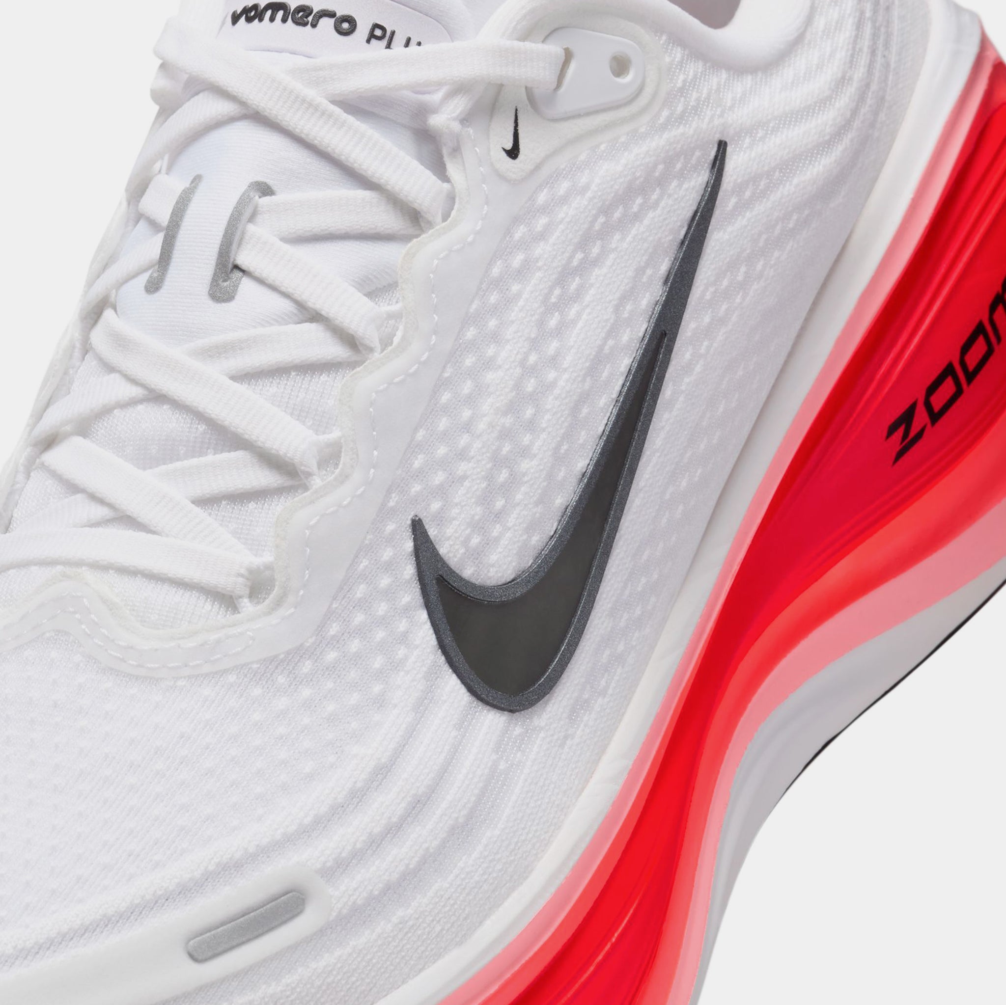 Nike Vomero Plus Mens Running Shoes White Black Bright Crimson 