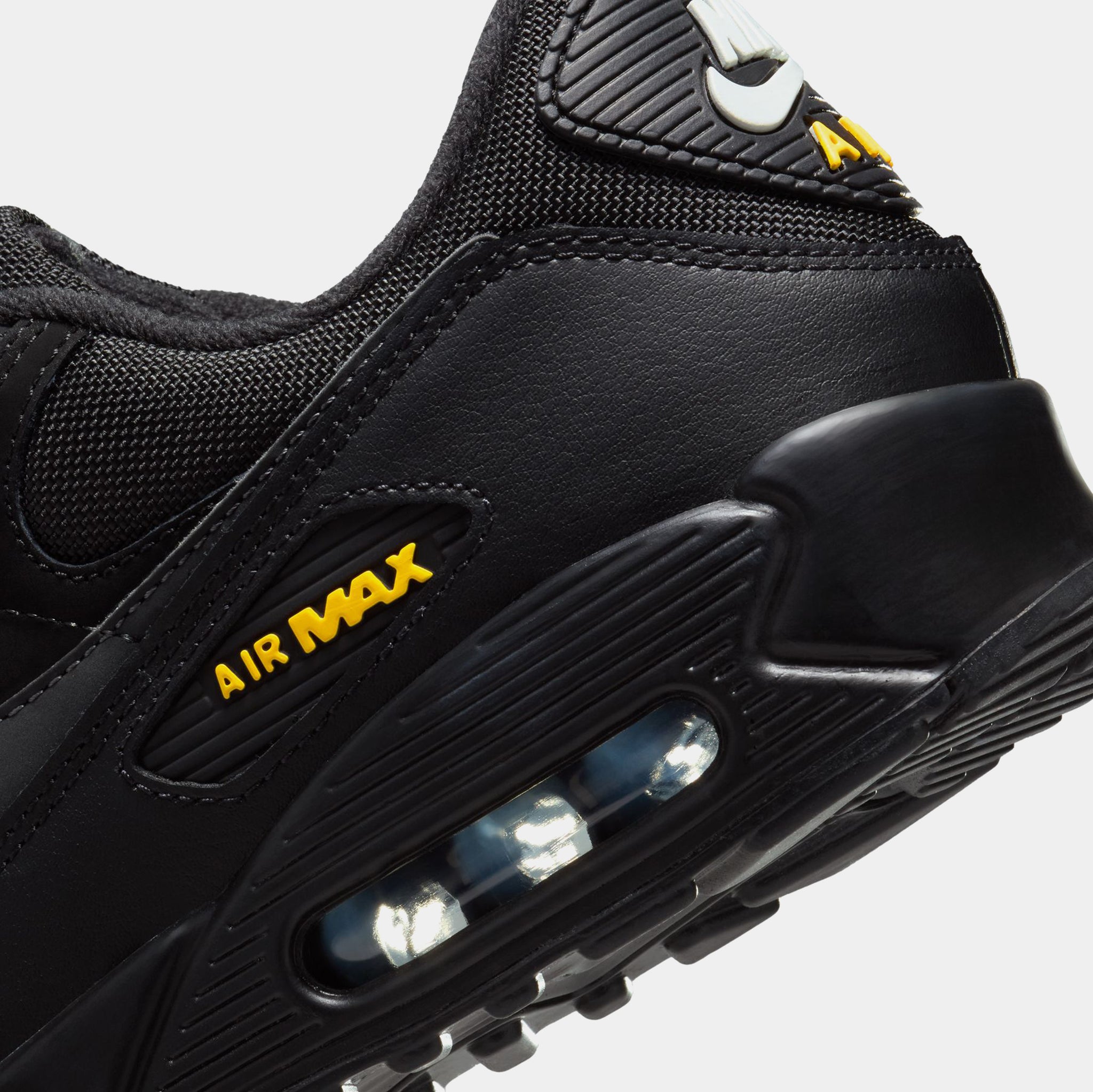 Nike Air Max 90 Black Speed Yellow Mens Running Shoes Black 