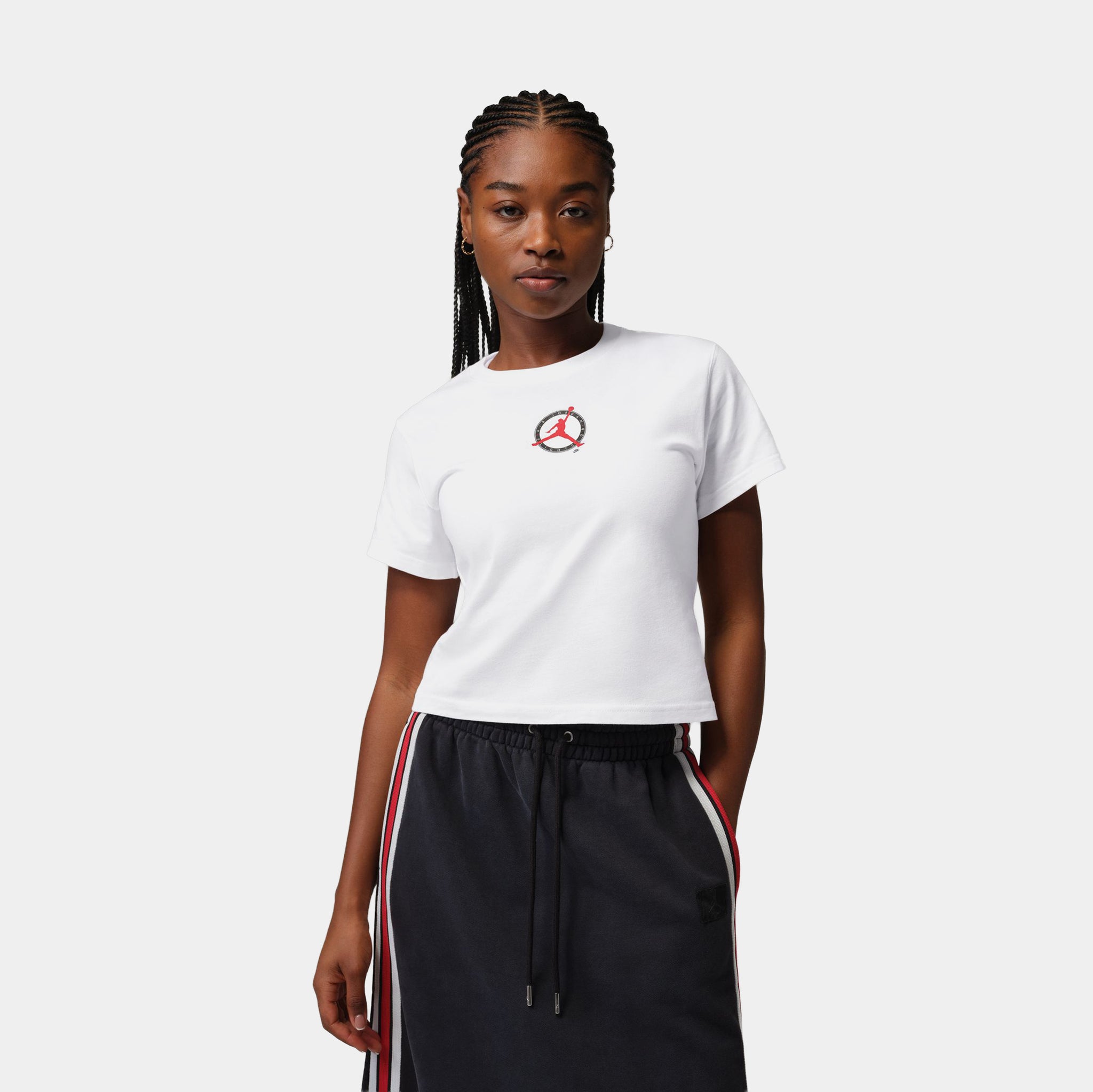 Jordan Brooklyn Graphic Womens Short Sleeve Shirt White IR0778-100