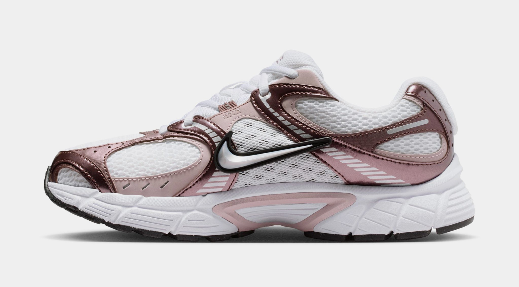 Nike Beige and Pink Accented Running Sneakers Nike V5 RNR Reflective Accents Womens Running Shoes White  main image 3