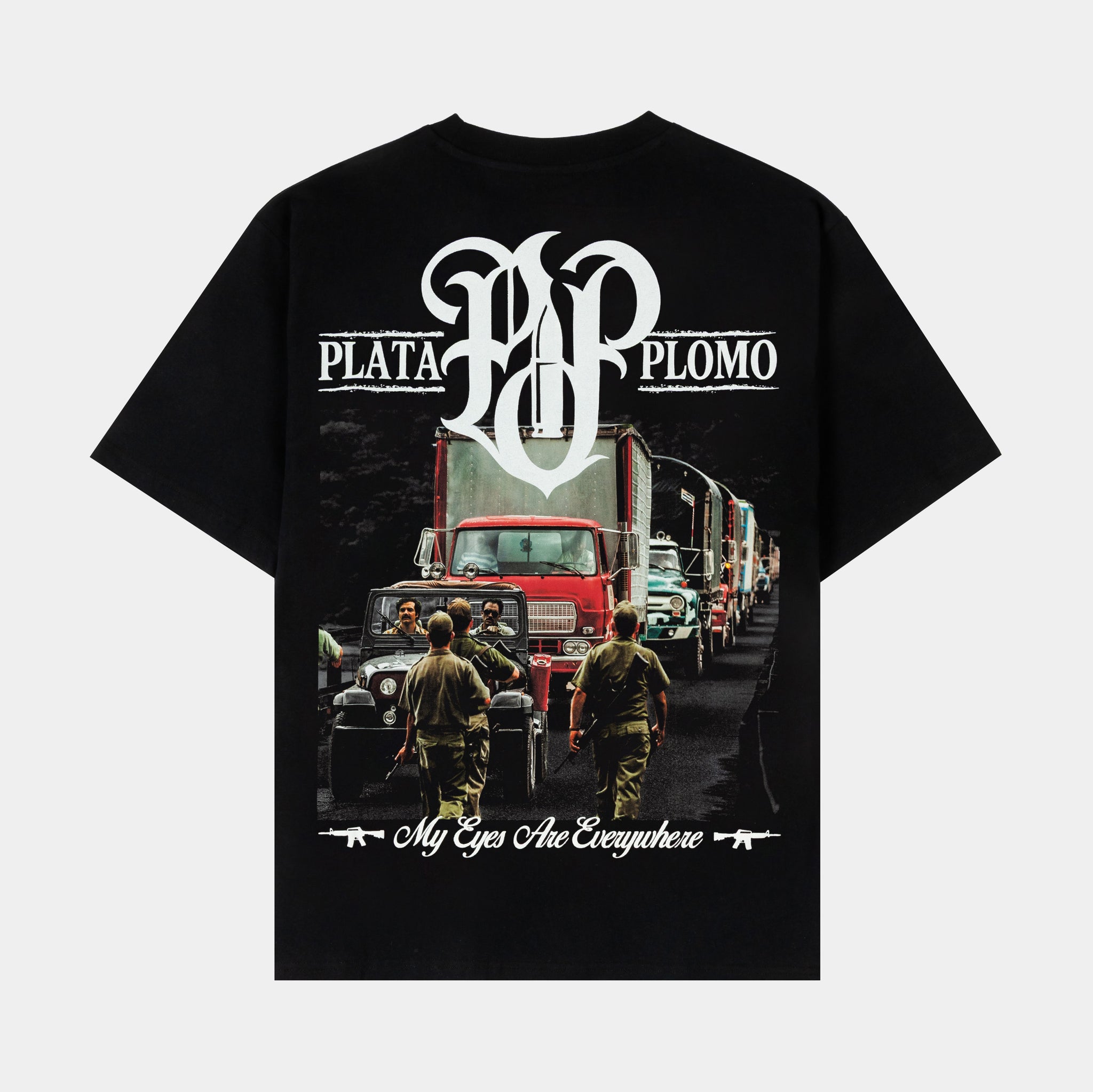 Shoe Palace SP x Narcos Plata Plomo Mens Short Sleeve Shirt Black 