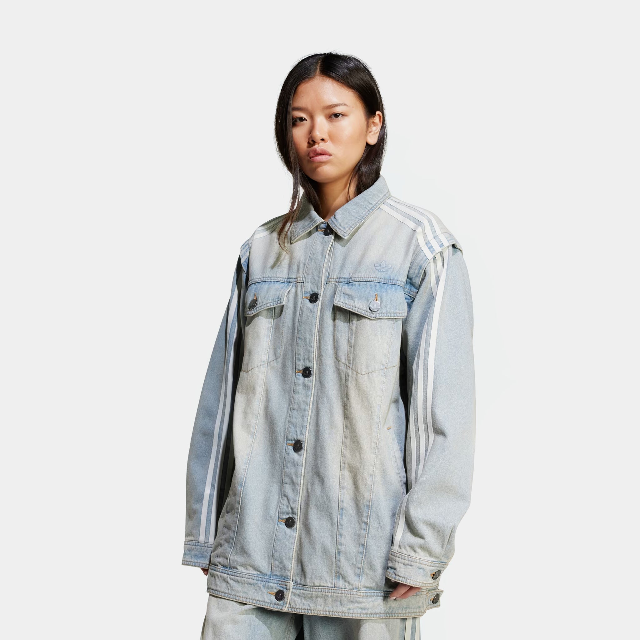 adidas Adilenium Season 3 Two In One Denim Womens Jacket Blue 