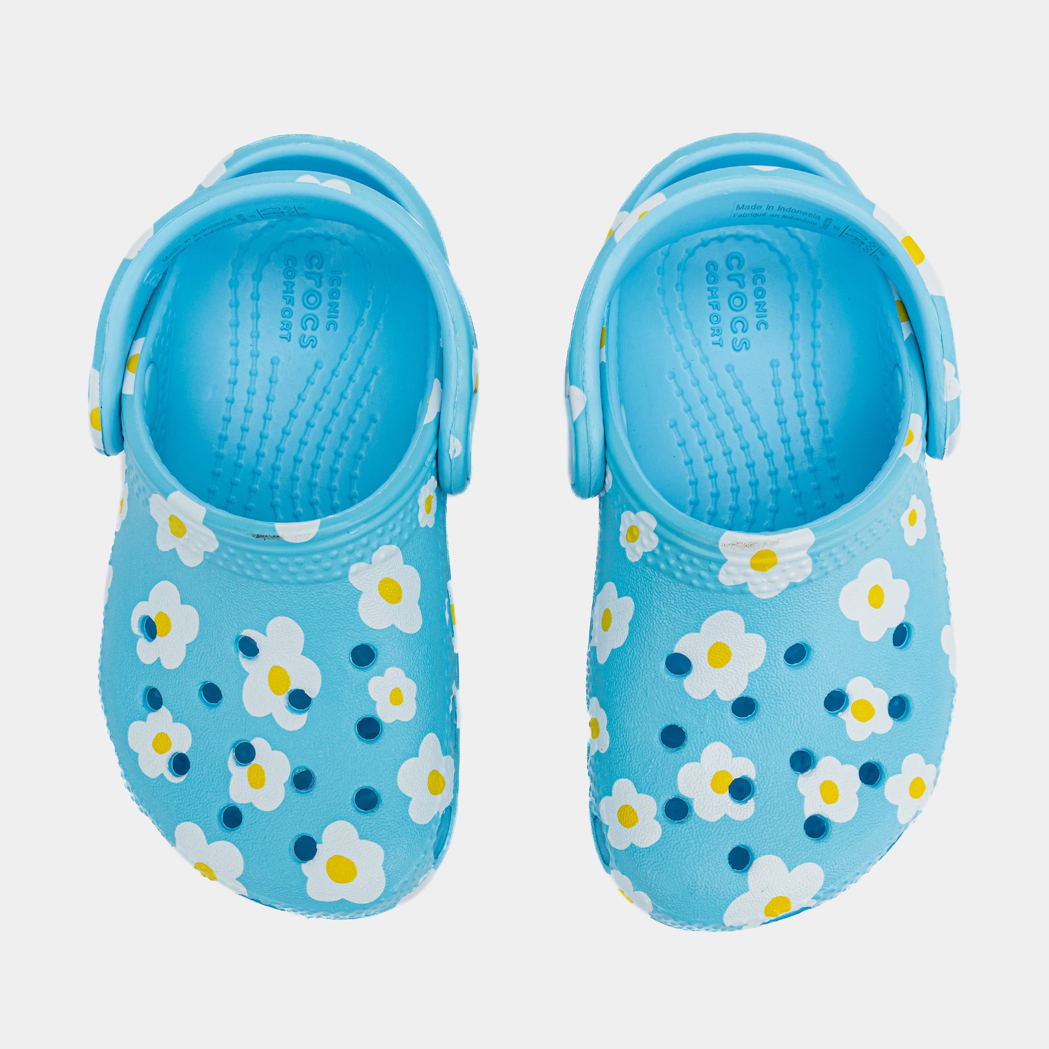 Crocs Classic Clog Daisy Infant Toddler Sandals Blue White 211264