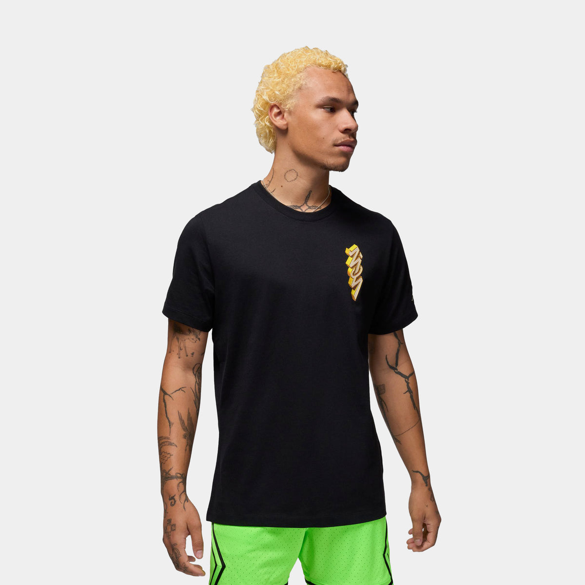 Jordan Zion Mens Short Sleeve Shirt Black Coconut Milk HJ2360-010