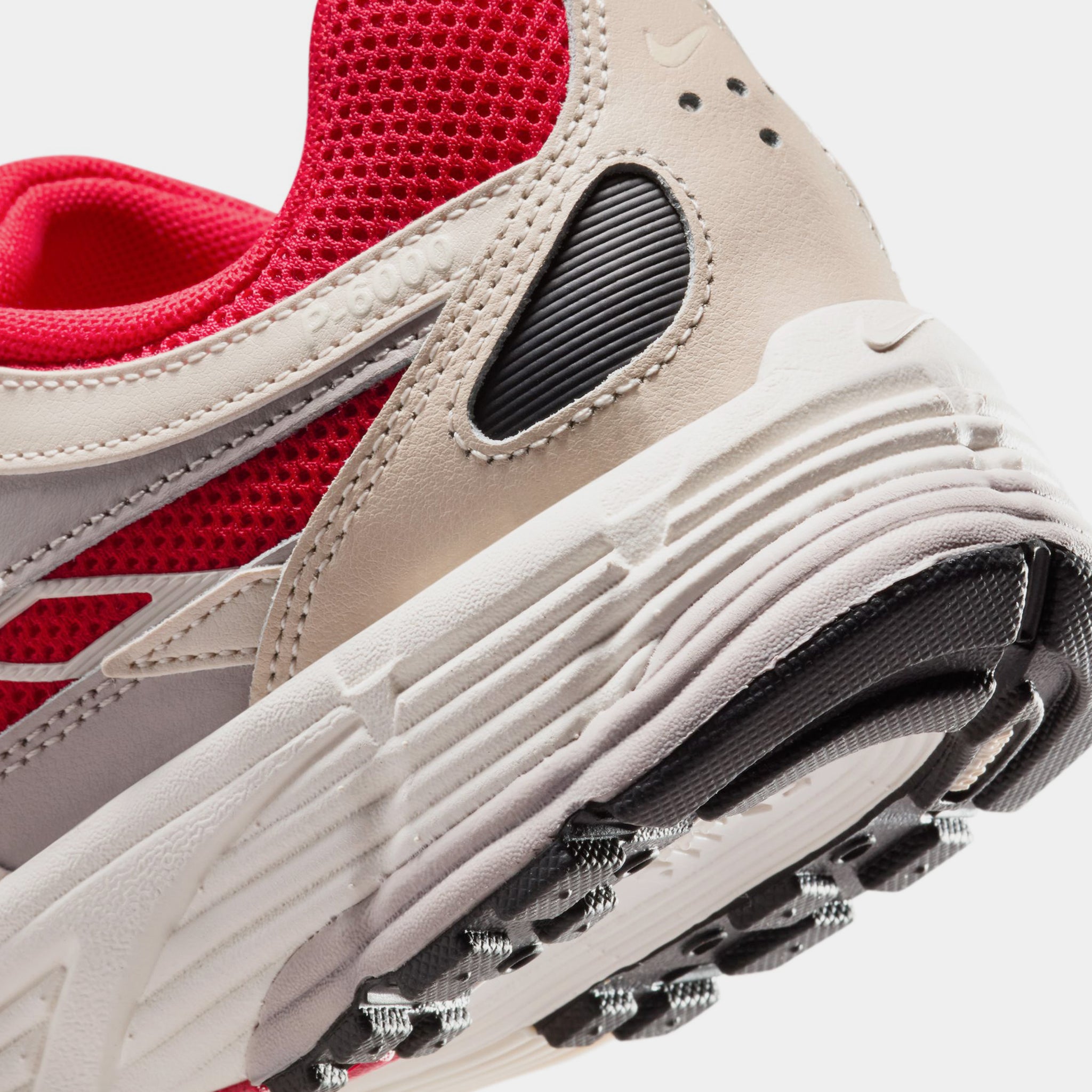 Nike P-6000 Womens Running Shoes University Red Soft Pearl Black