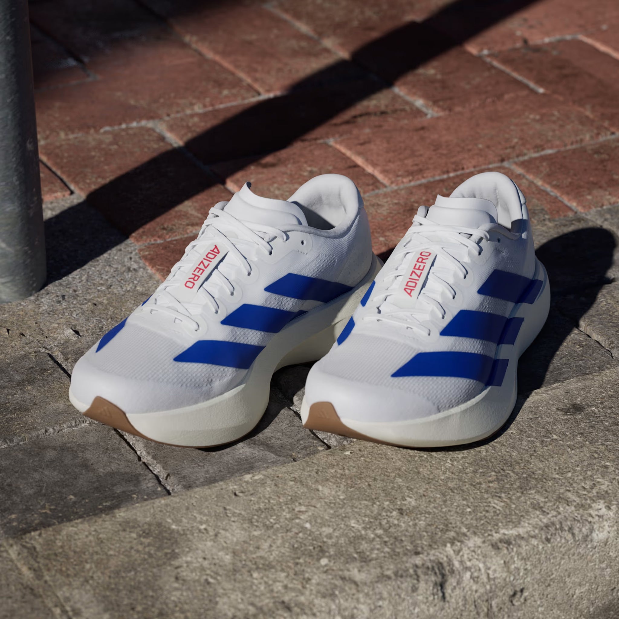 26㎝　adidas adizero Evo SＬ ホワイト／ブルー Womens adidas Adizero EVO SL Athletic Shoe - White / Blue Fusion