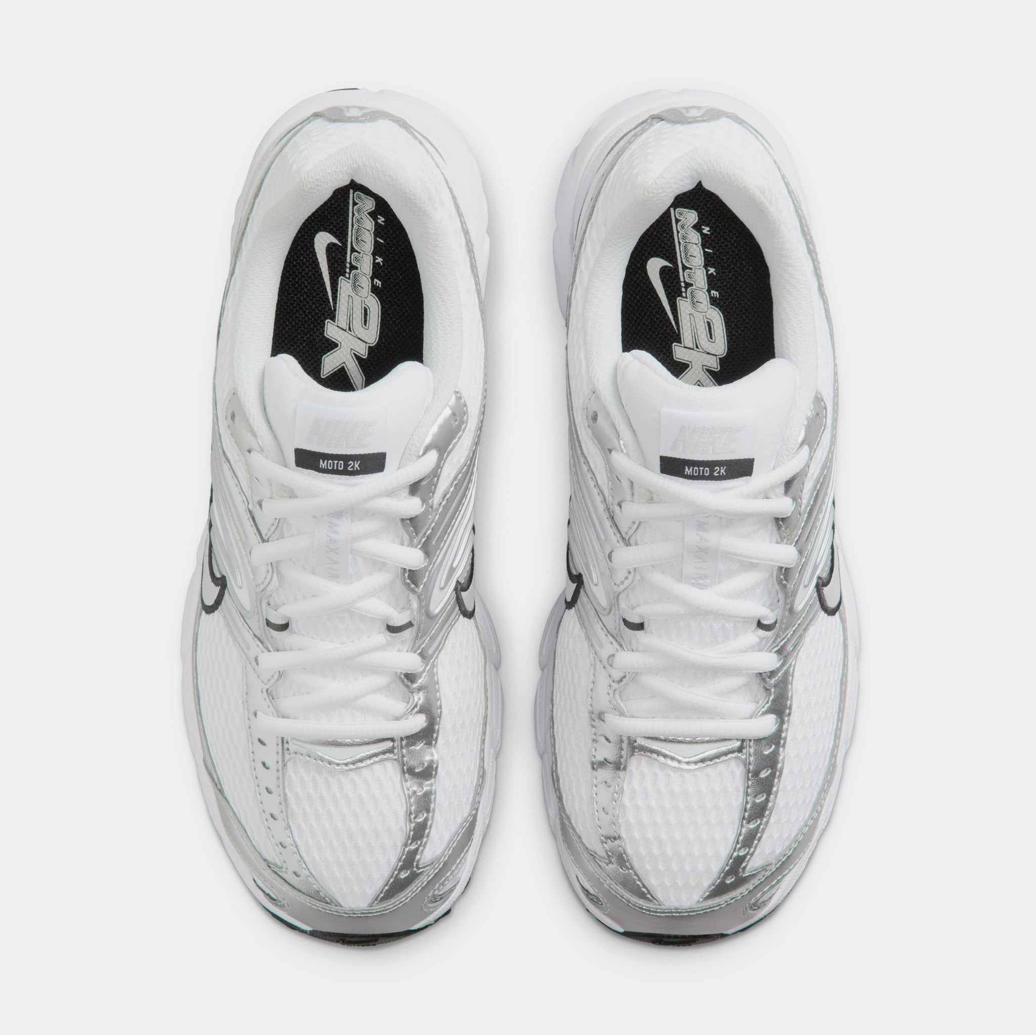 Nike Air Max Moto 2K Womens Running Shoes White Metallic Silver