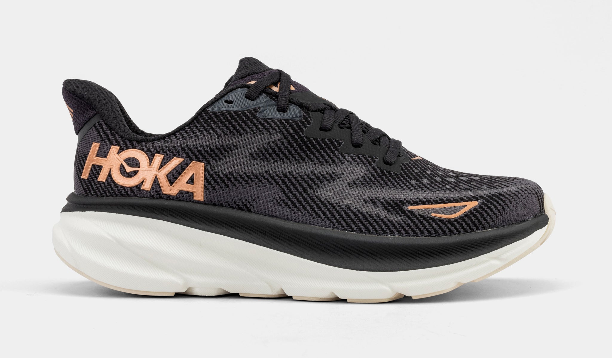 Hoka Clifton Womens Running Shoes Black Rose Gold 1127896-BRGL