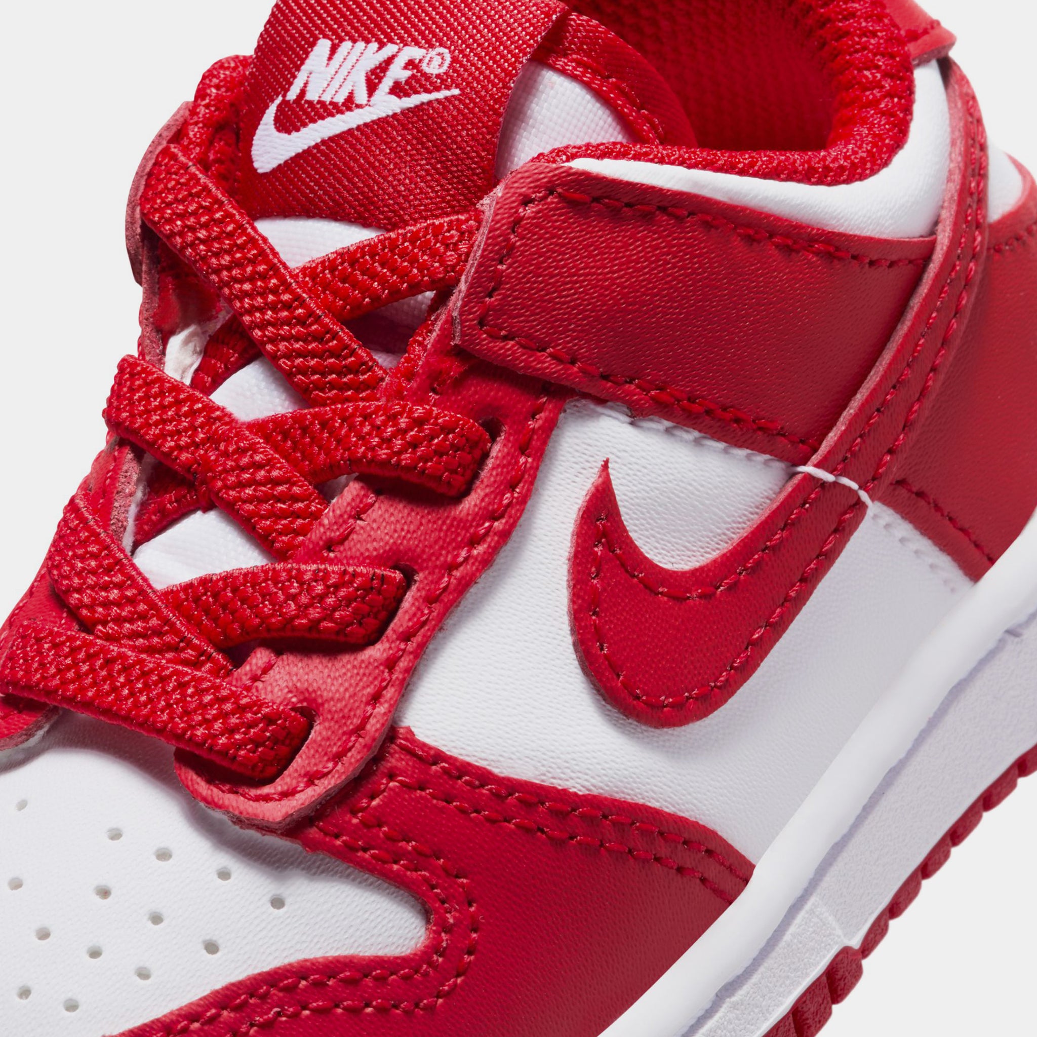 Nike Kids Red and White Athletic Sneakers Nike Dunk Low Pre-School – DTLR main image 4