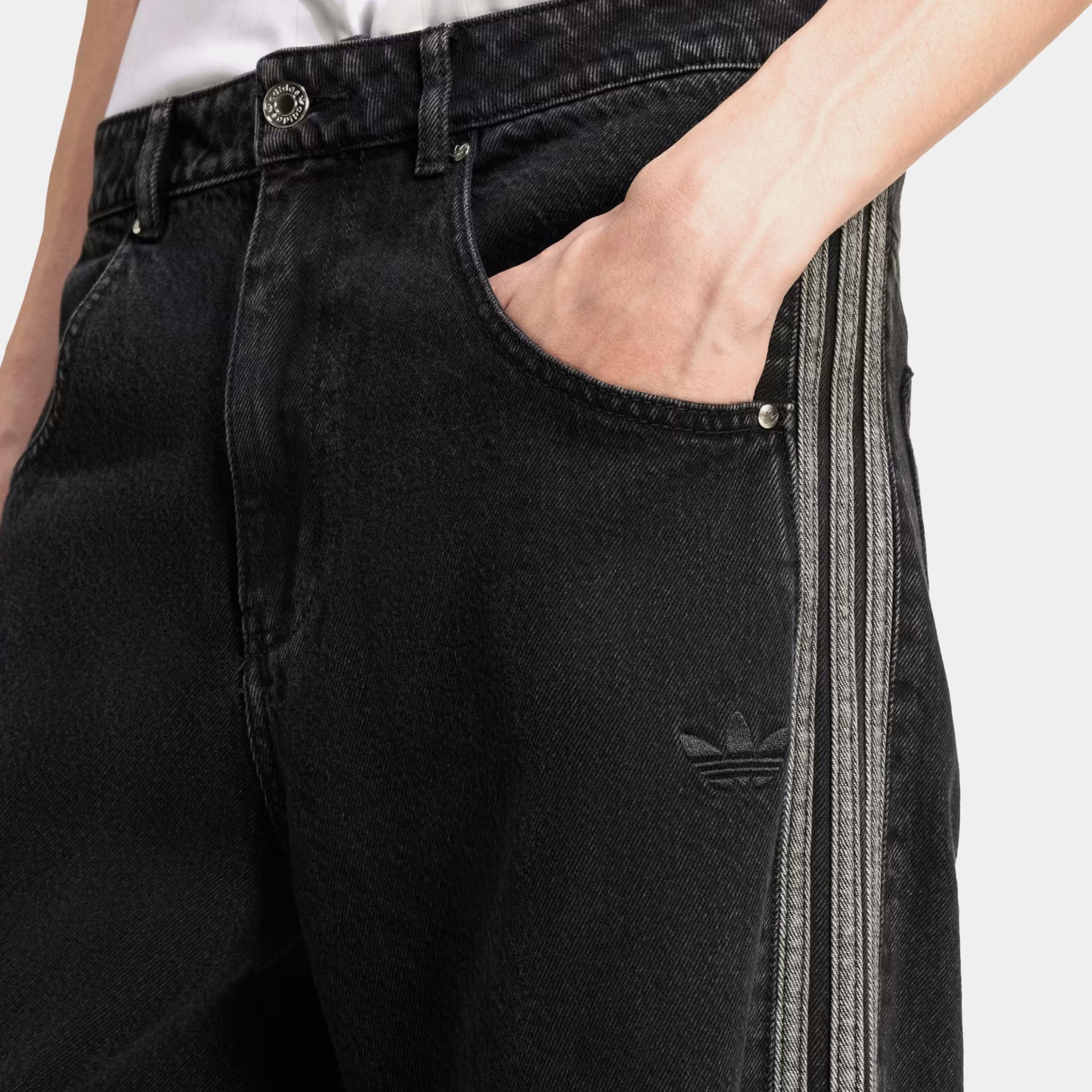 adidas Adicolor Denim Firebird Mens Pants True Black Denim JC6718