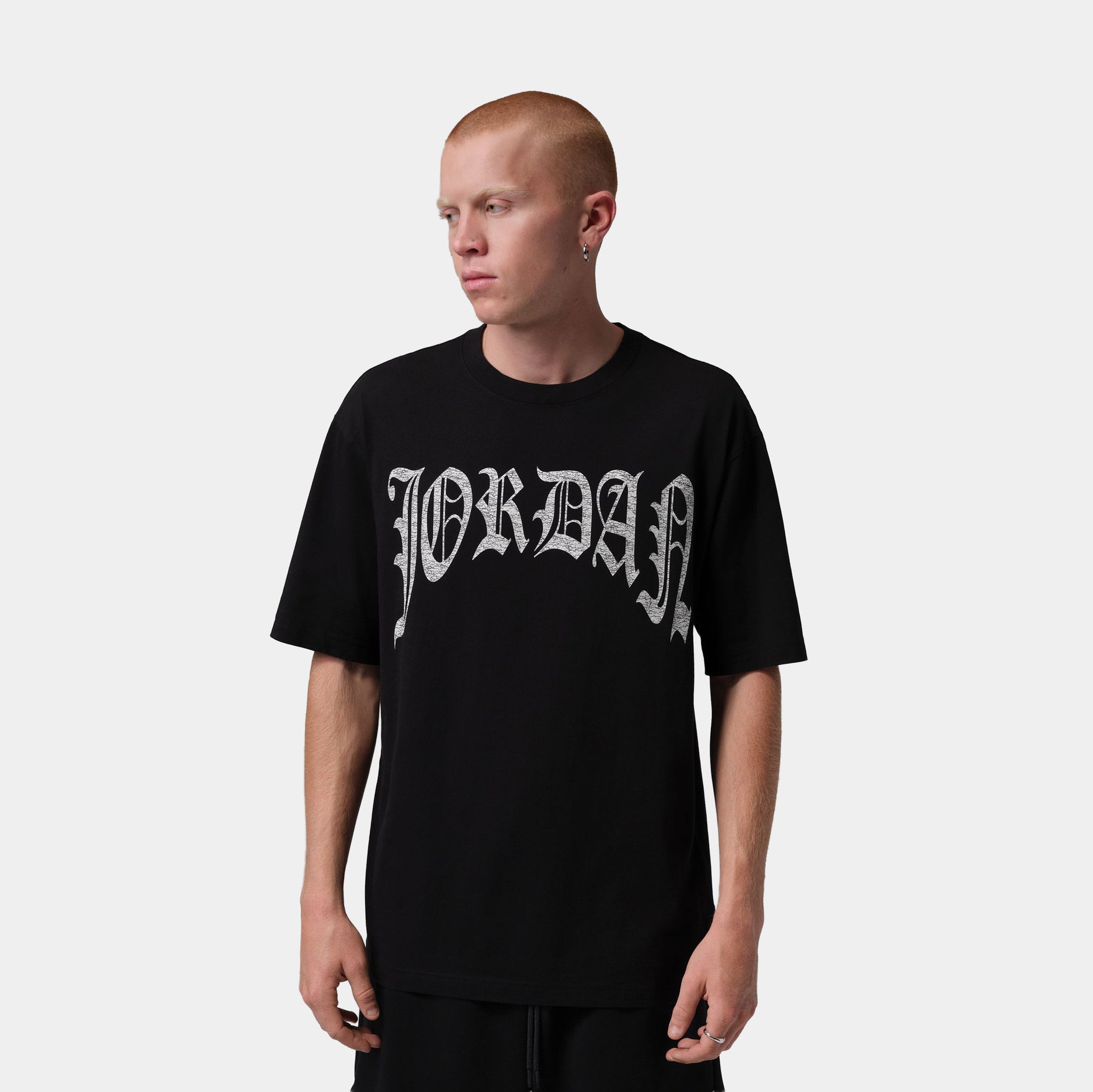 Jordan Brooklyn Mens Short Sleeve Shirt Black White IO0019-010