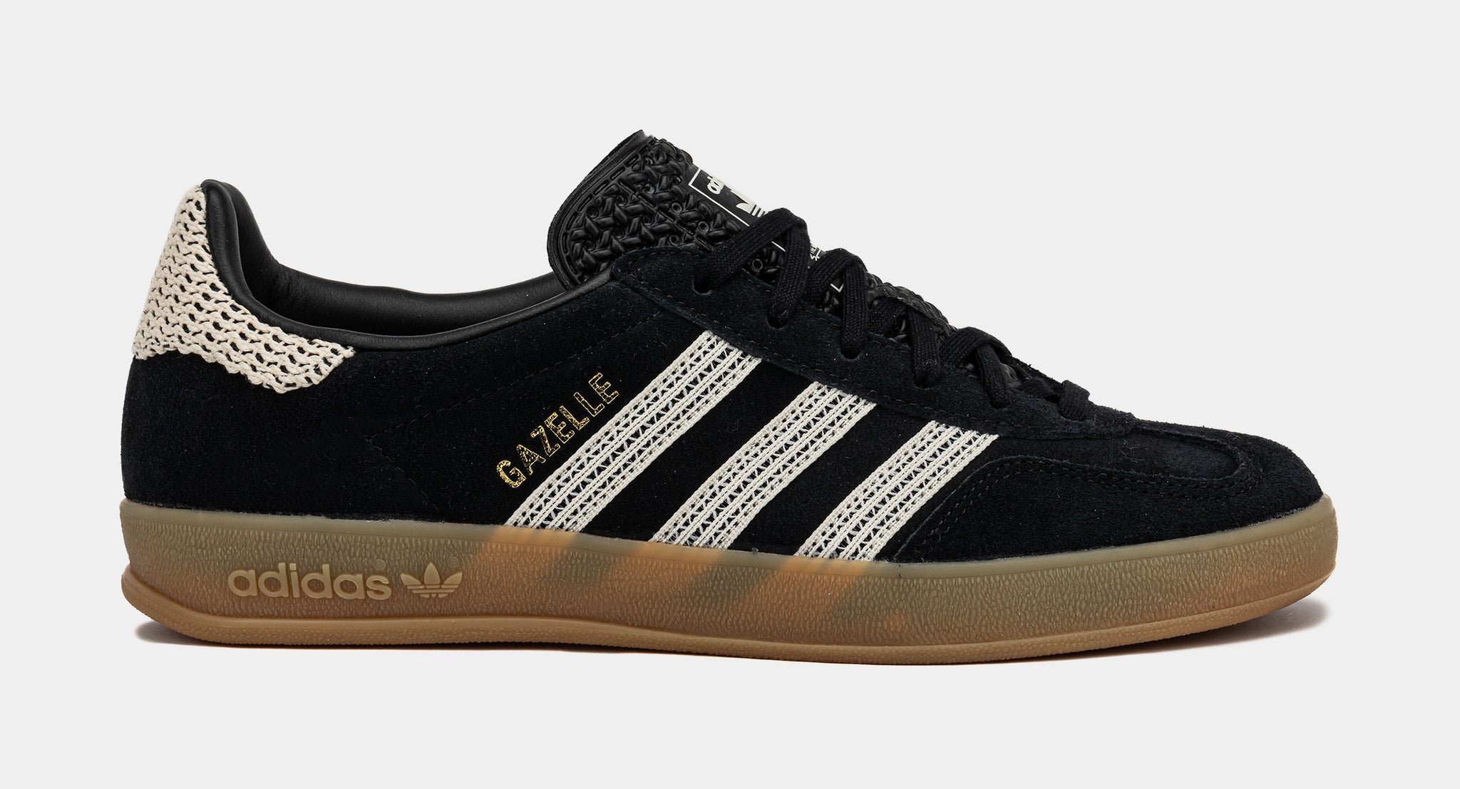Gazelle Indoor Womens Lifestyle Shoes (Black/Beige/Gum) Gazelle Indoor Womens Lifestyle Shoes (Black/Beige/Gum)