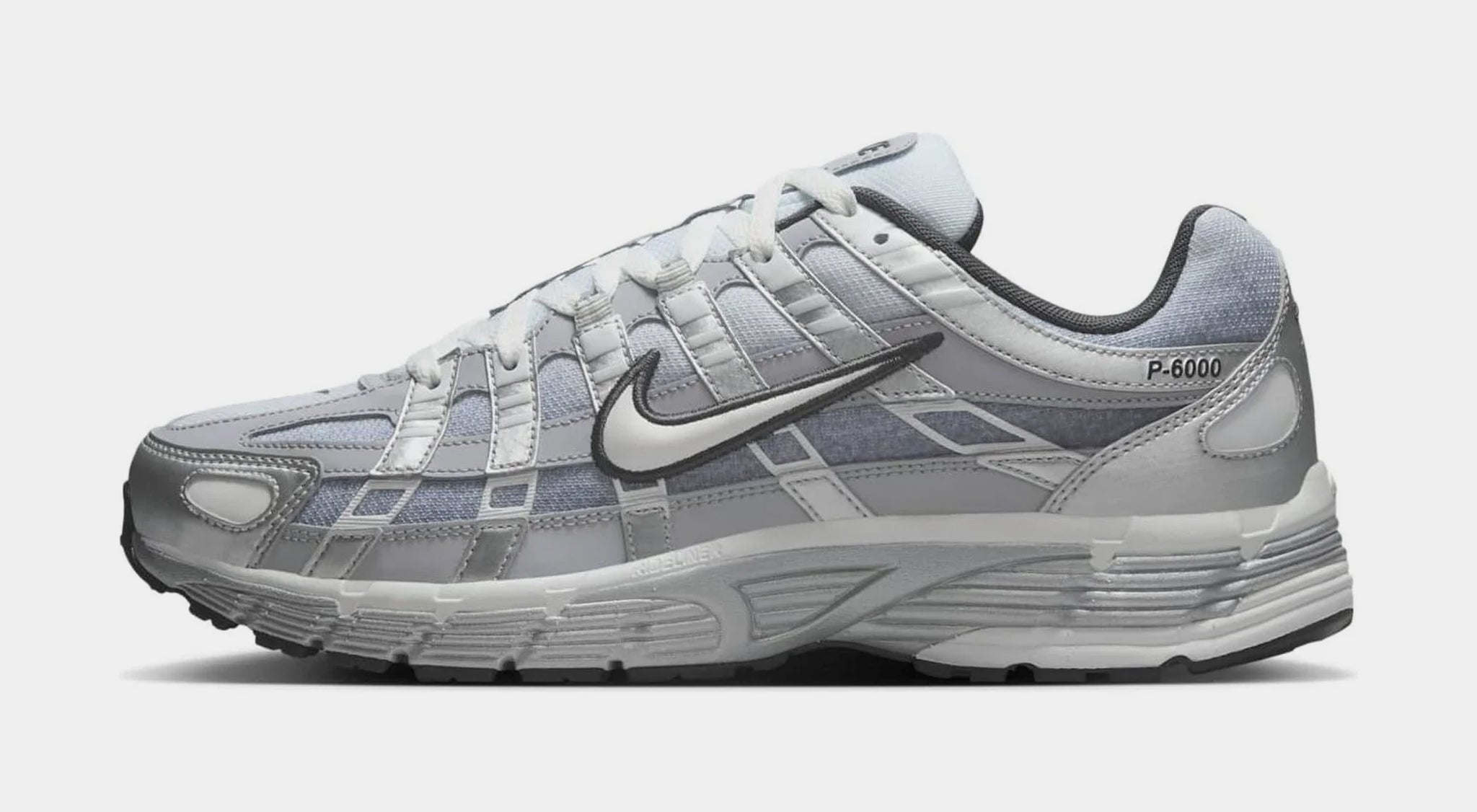 Nike P-6000 Mens Running Shoes Metallic Silver Summit White  display picture 2