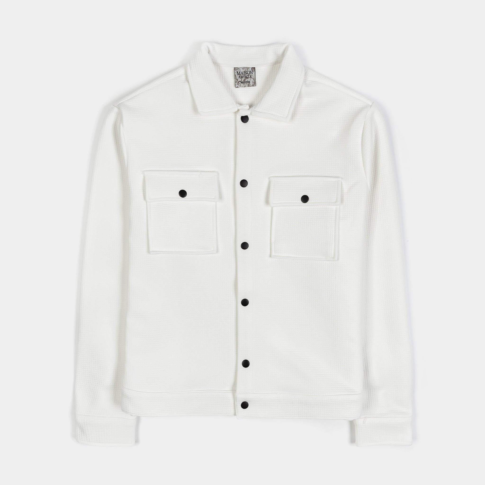 Maison Article Solid Jacquard Knit Mens Jacket White MAJKJT02 Shoe Palace