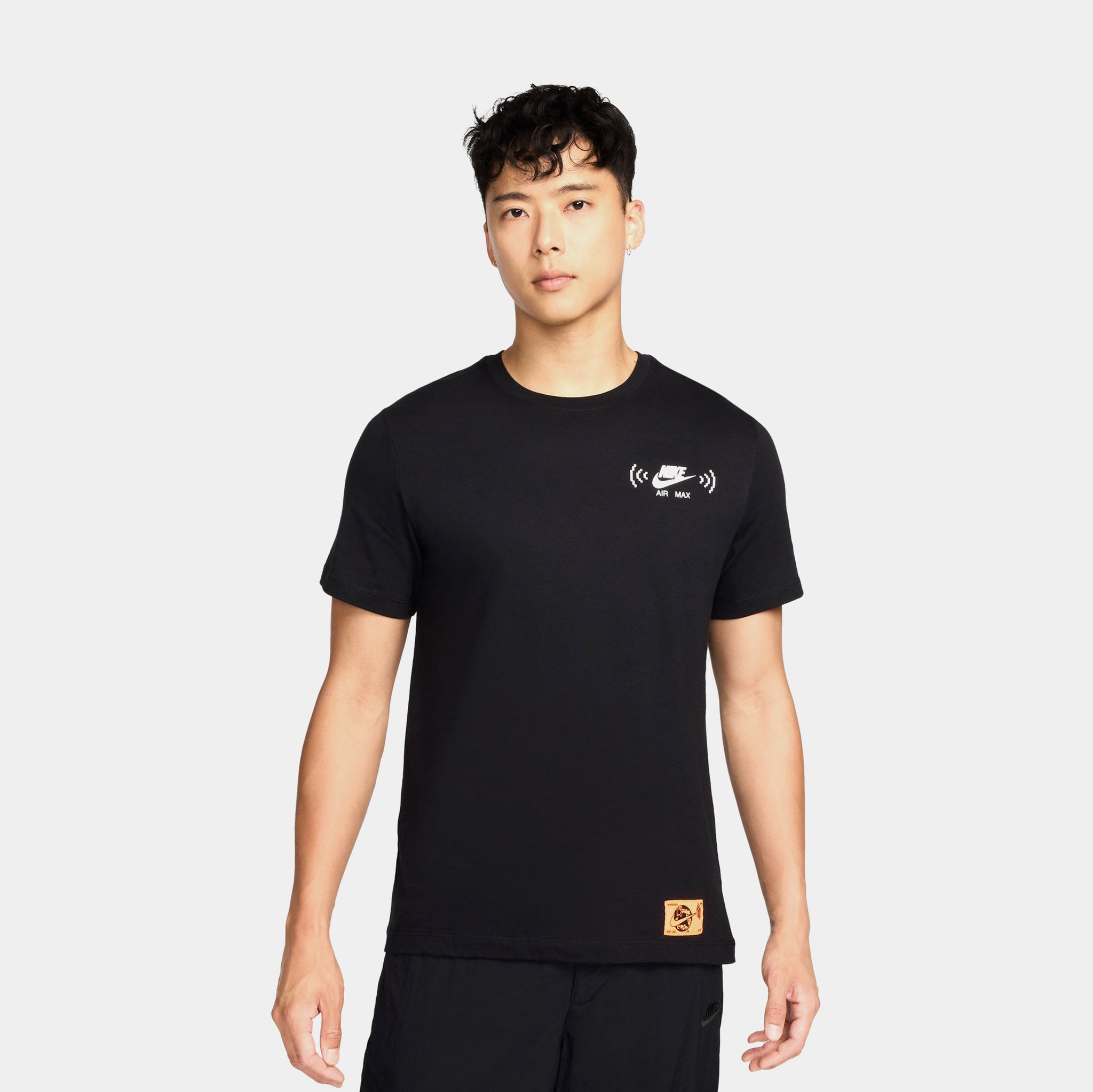 Nike NSW Swoosh Mens Short Sleeve Shirt Black White FZ5406