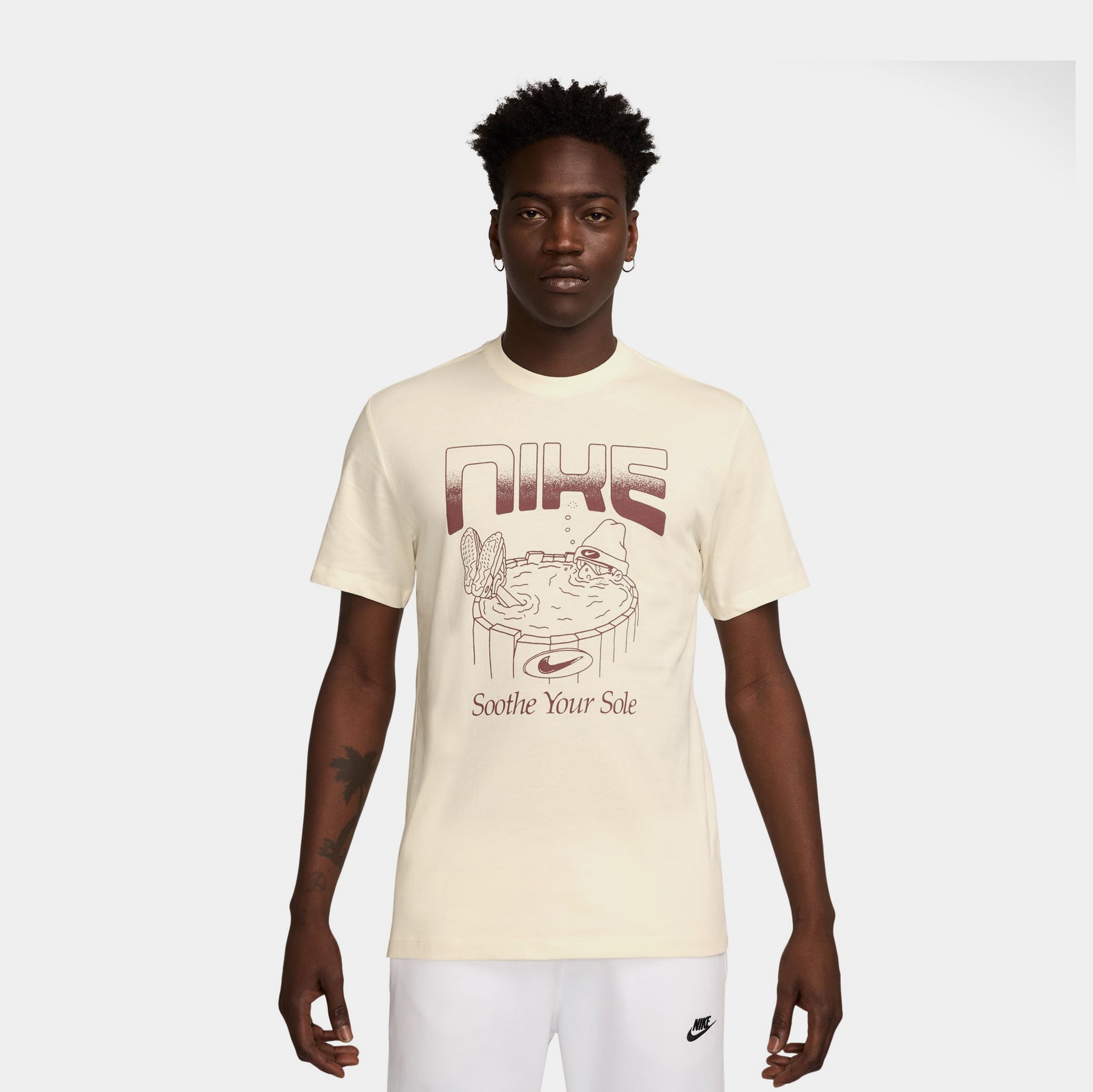 Nike NSW Soothe Your Sole Graphic Mens Short Sleeve Shirt Pale