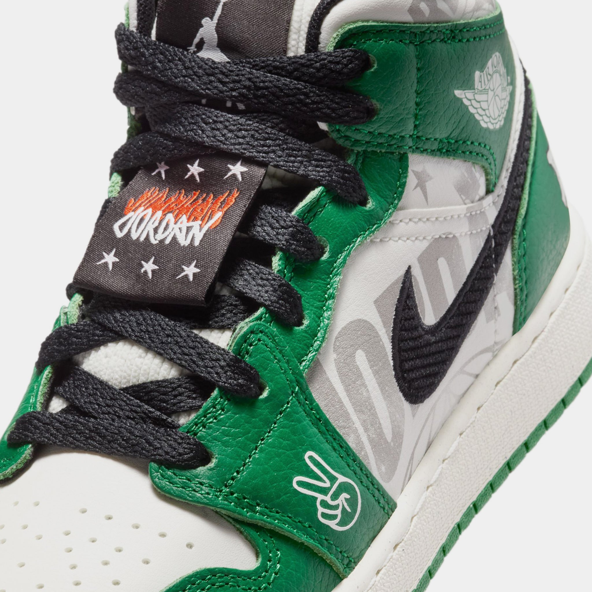 Jordan Air Jordan 1 Retro Mid Grade School Lifestyle Shoes Pine