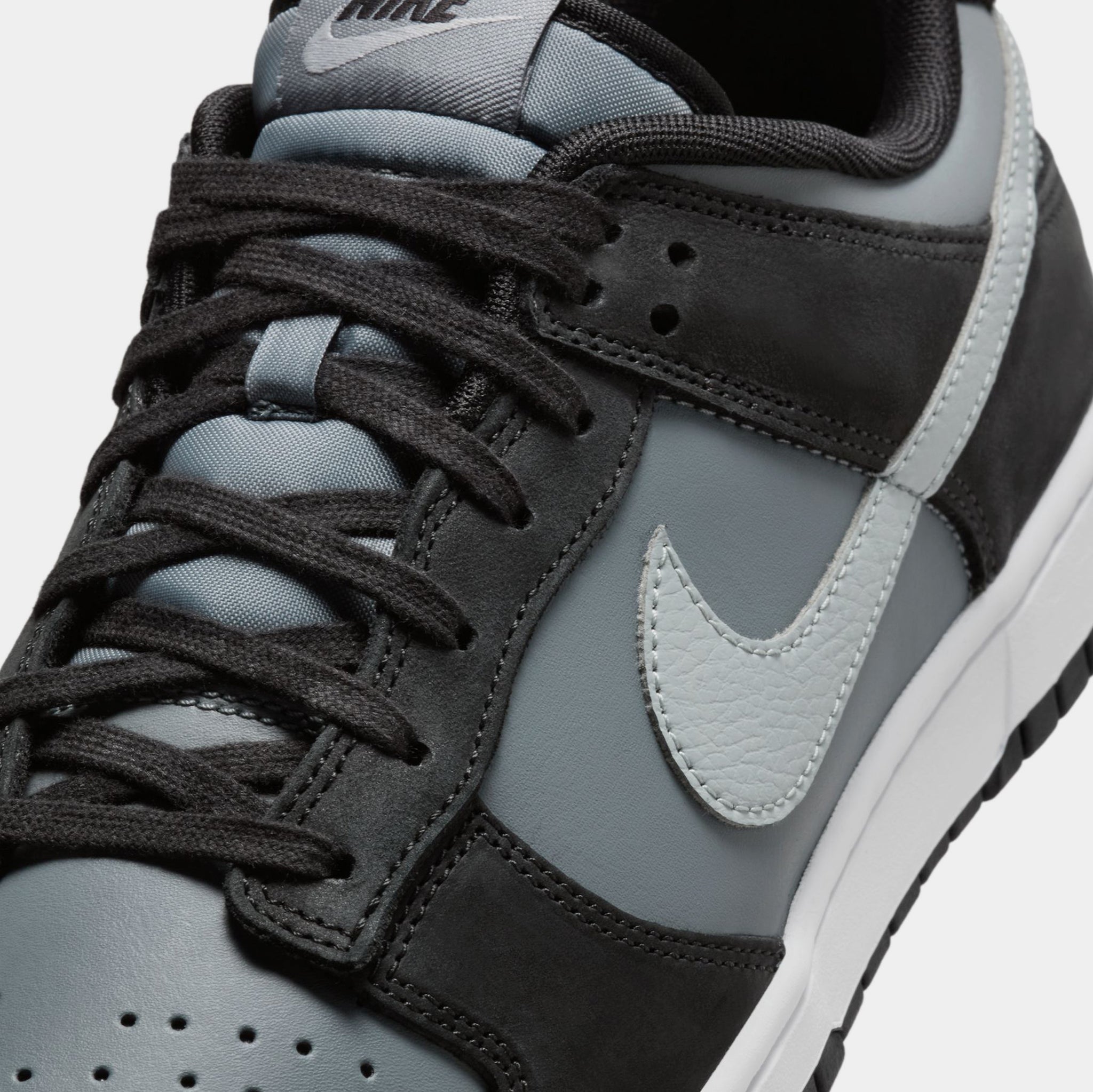 Nike Dunk Low Mens Lifestyle Shoes Black Light Smoke Grey Smoke 