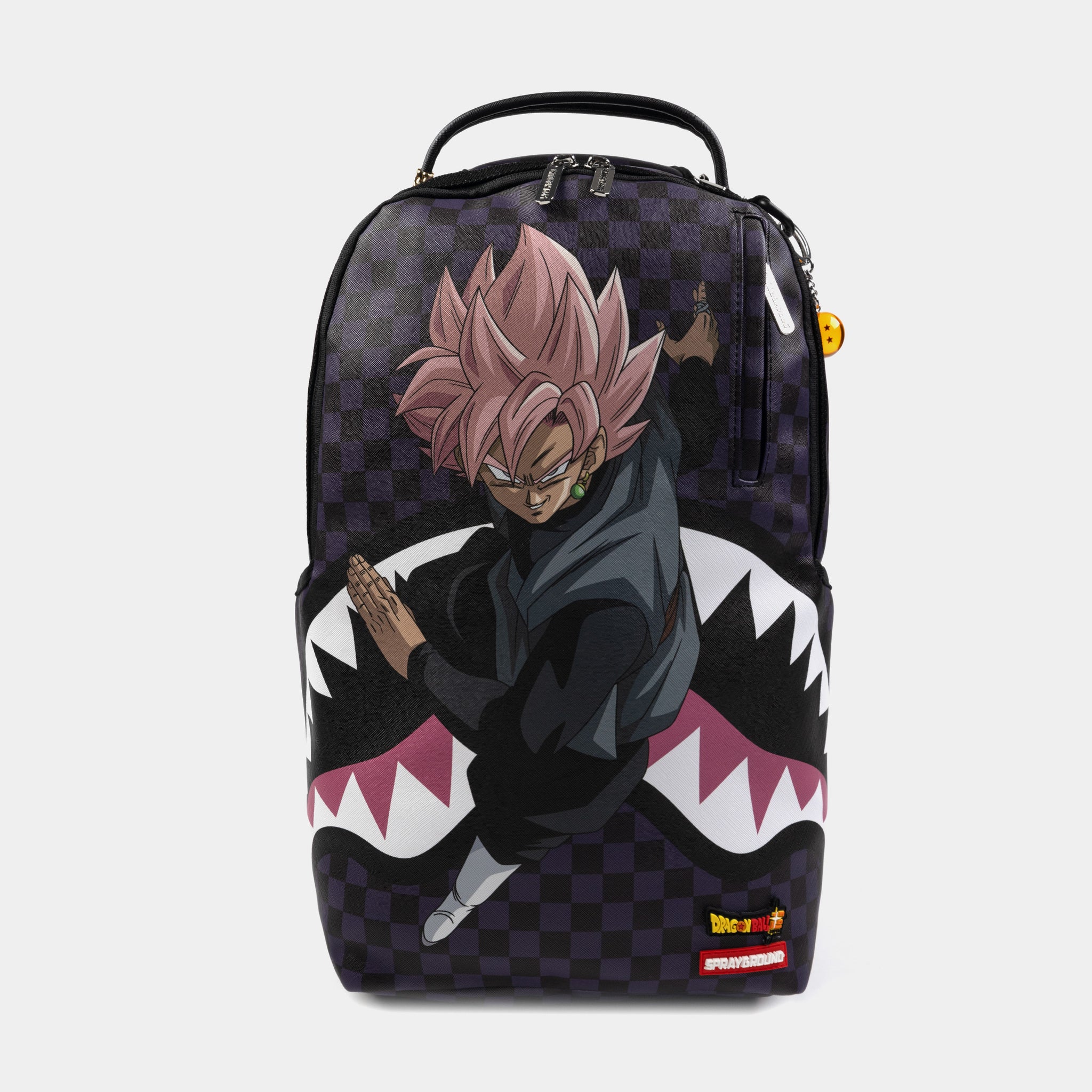 dragon ball z backpack nike KAMEHAMEHA SHARK BITE (DLXV) SPRAYGROUND mesh water bottle side pocket DBZ Super Saiyan Rose Mens