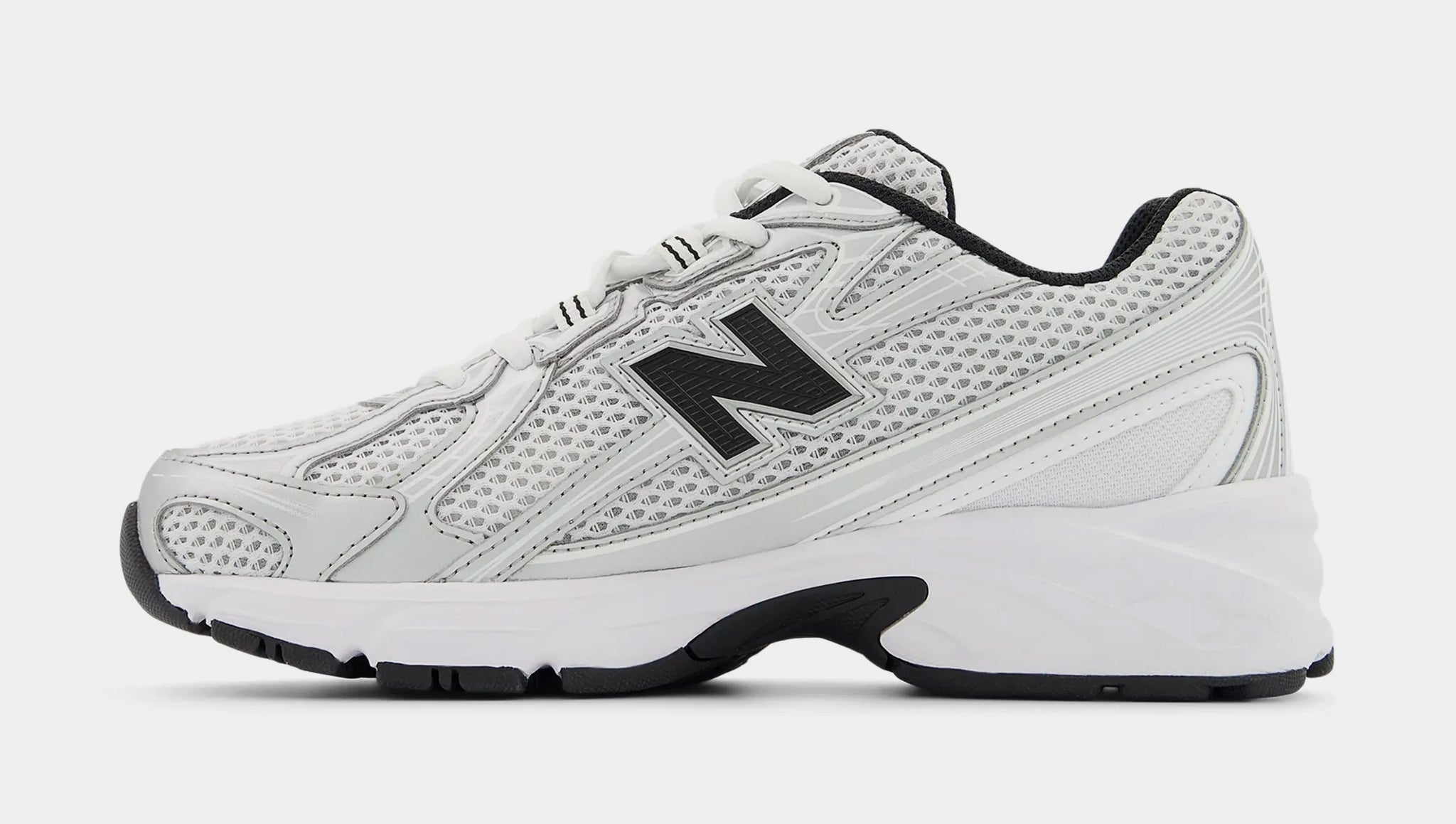 New Balance 740 Grade School Running Shoes Silver Metallic White