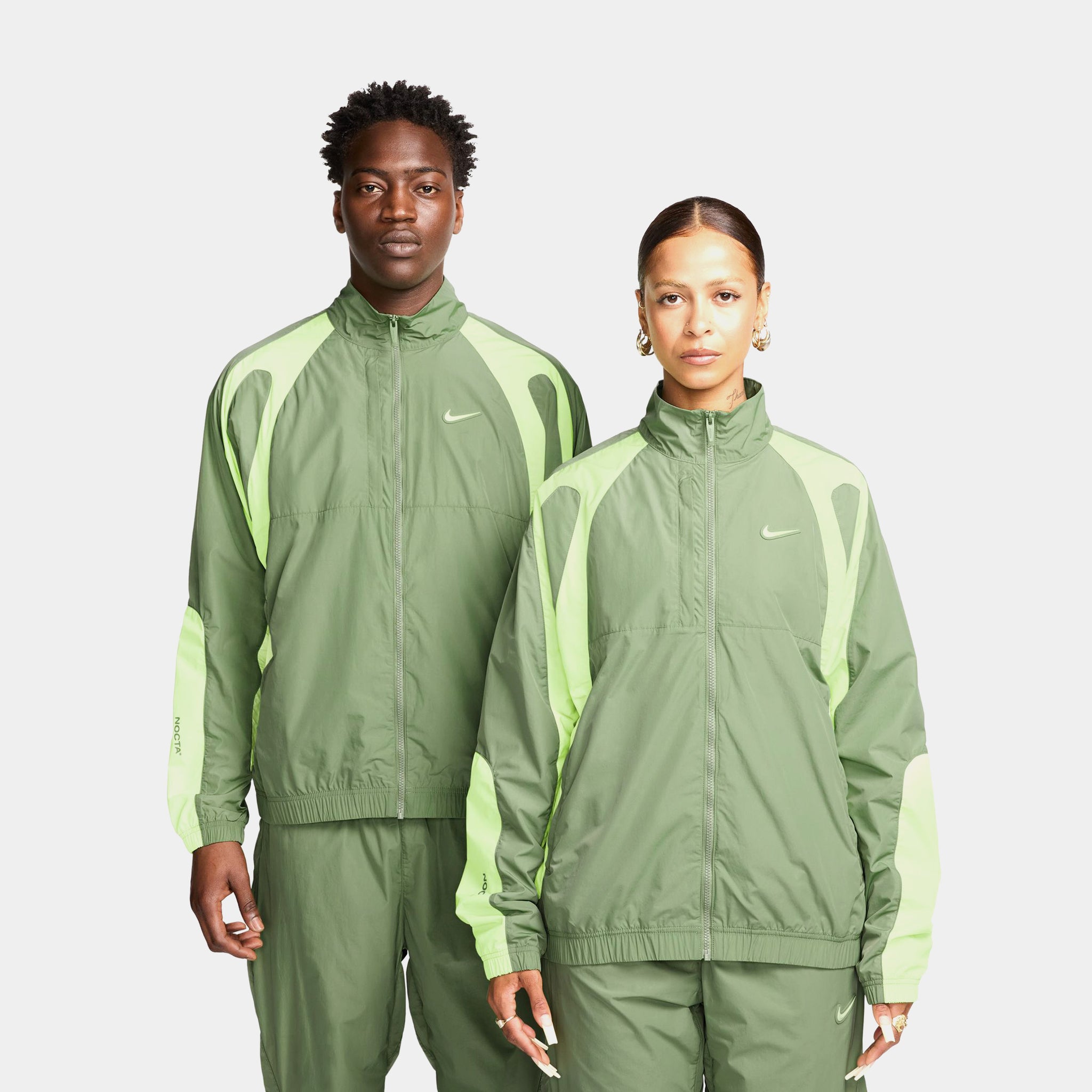 Nike NOCTA Track Mens Jacket Oil Green Light Liquid Lime Light 
