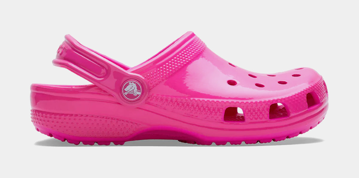 Crocs Classic Clog Neon Highlighter Preschool Grade School Sandals Pink ...