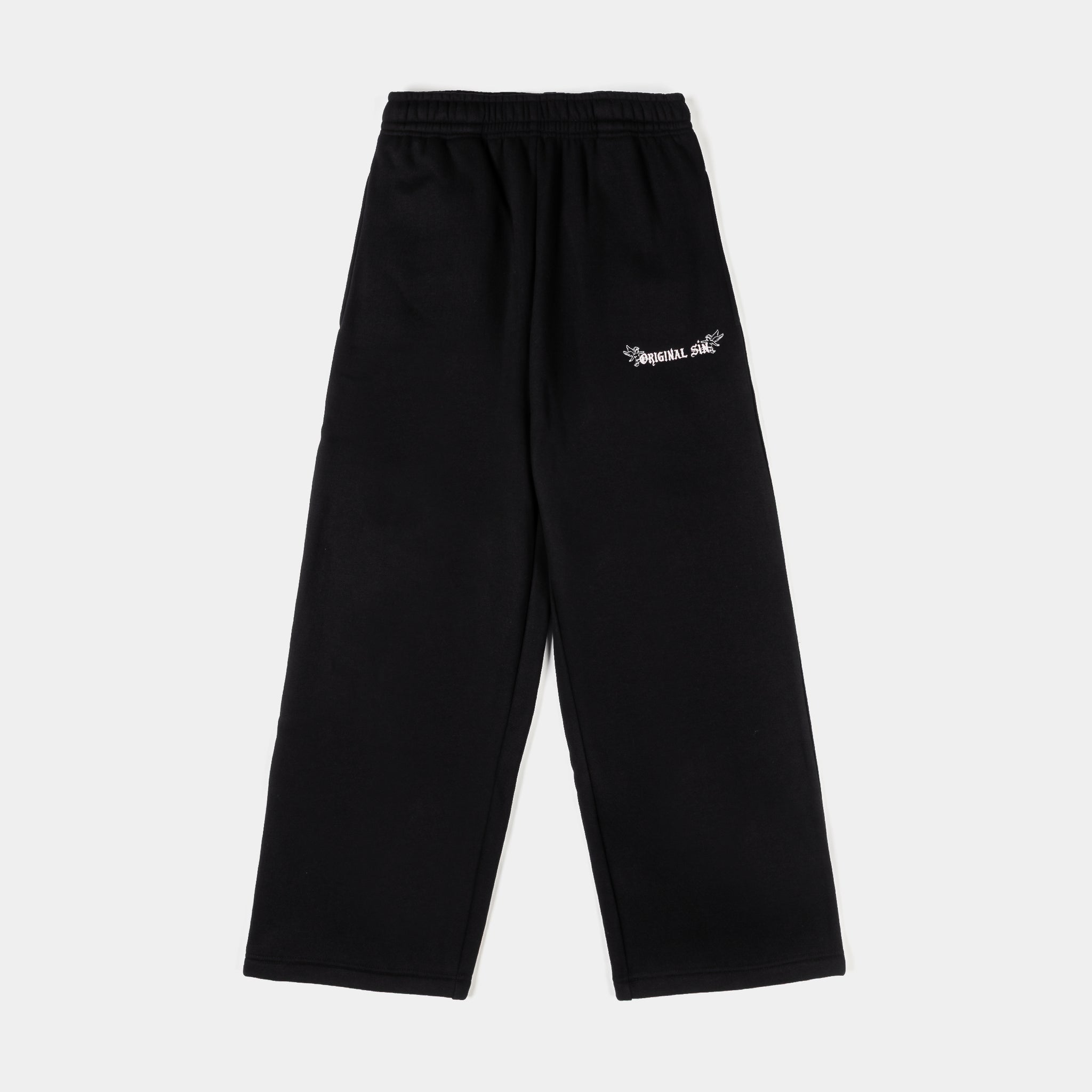Original Sin Angel Wings Fleece Womens Sweatpants Black Pink