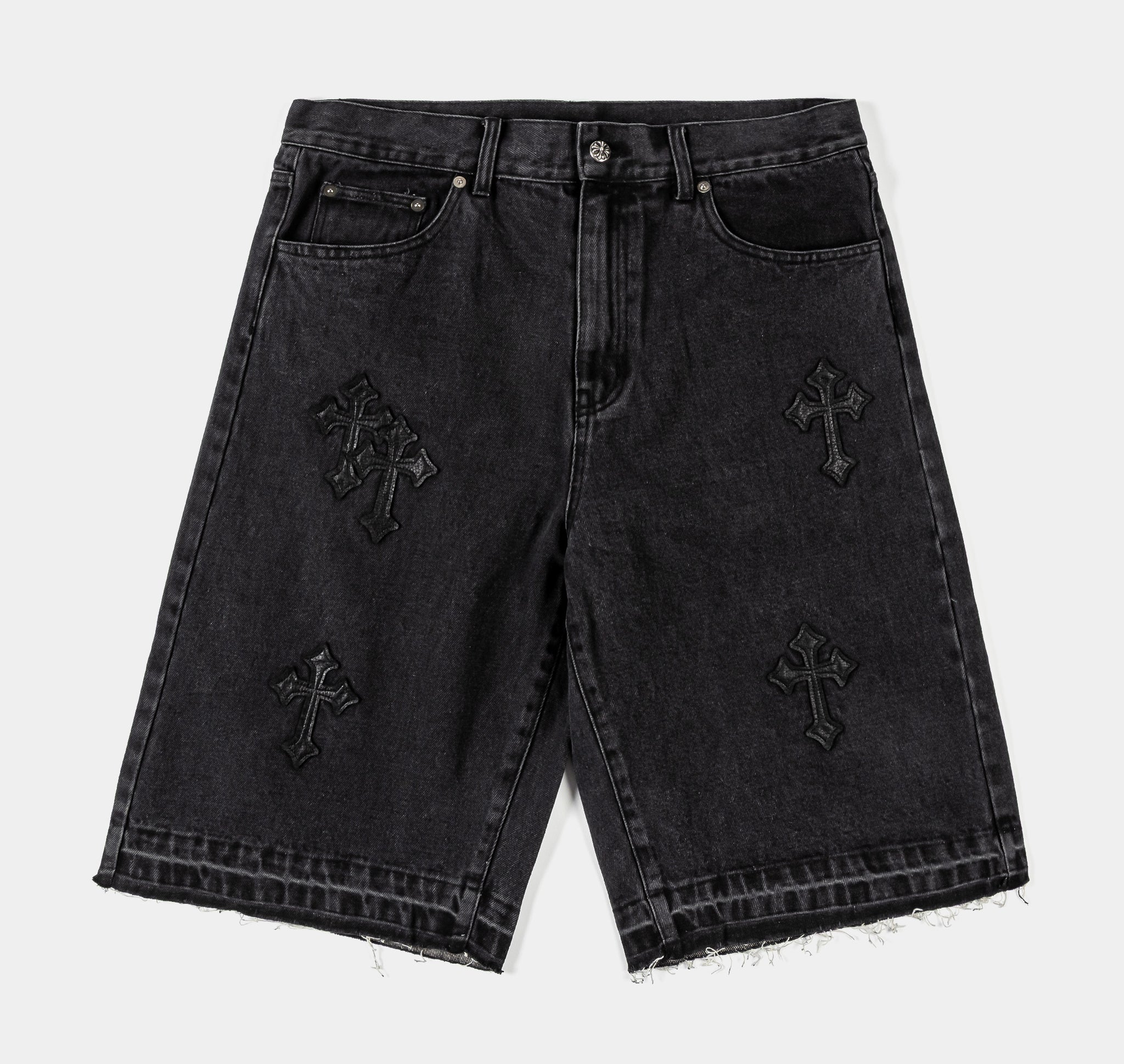 Maison Article Cross Patch Denim Mens Shorts Black MADS209 – Shoe